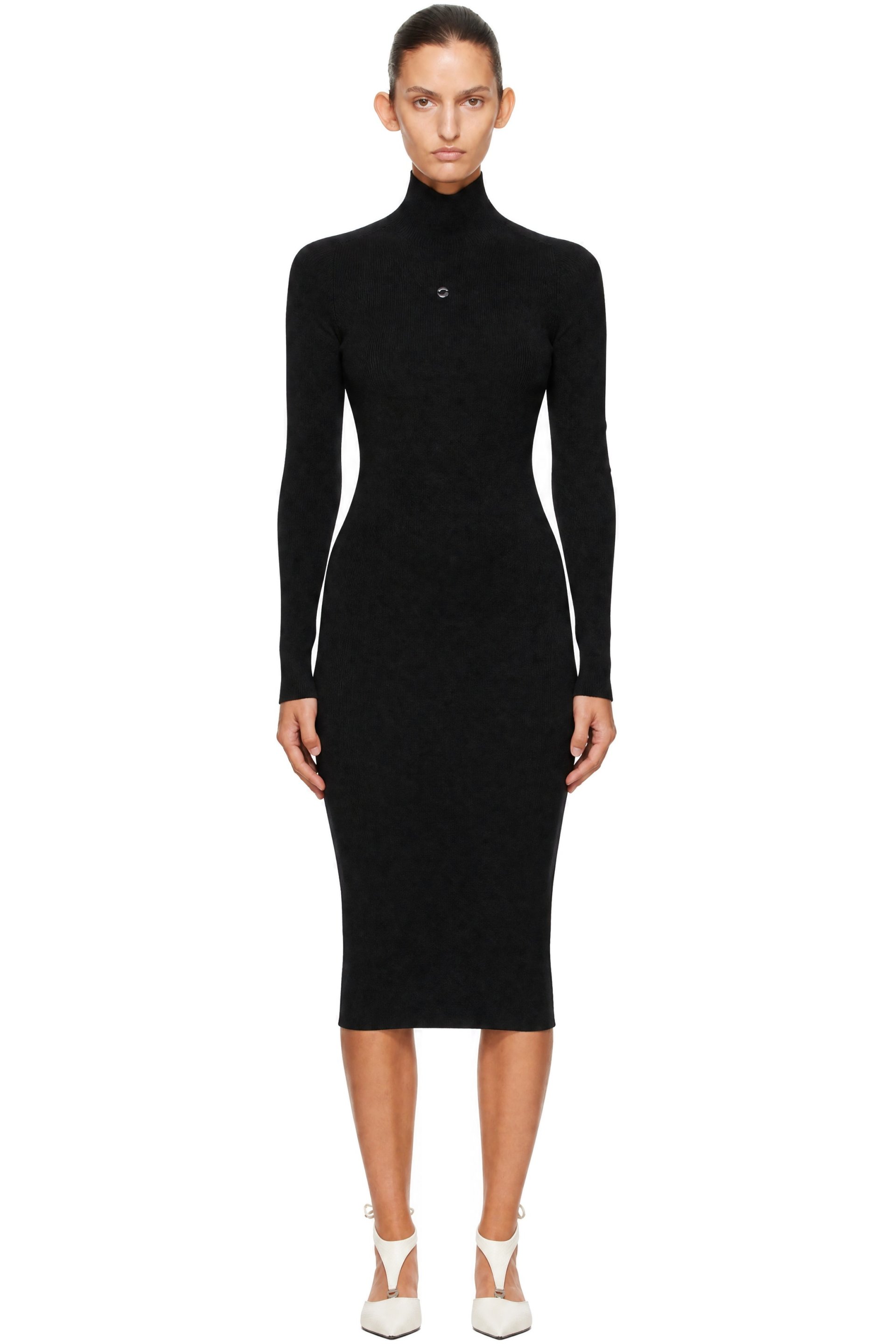 Coperni - Black Seamless Wool Midi Dress