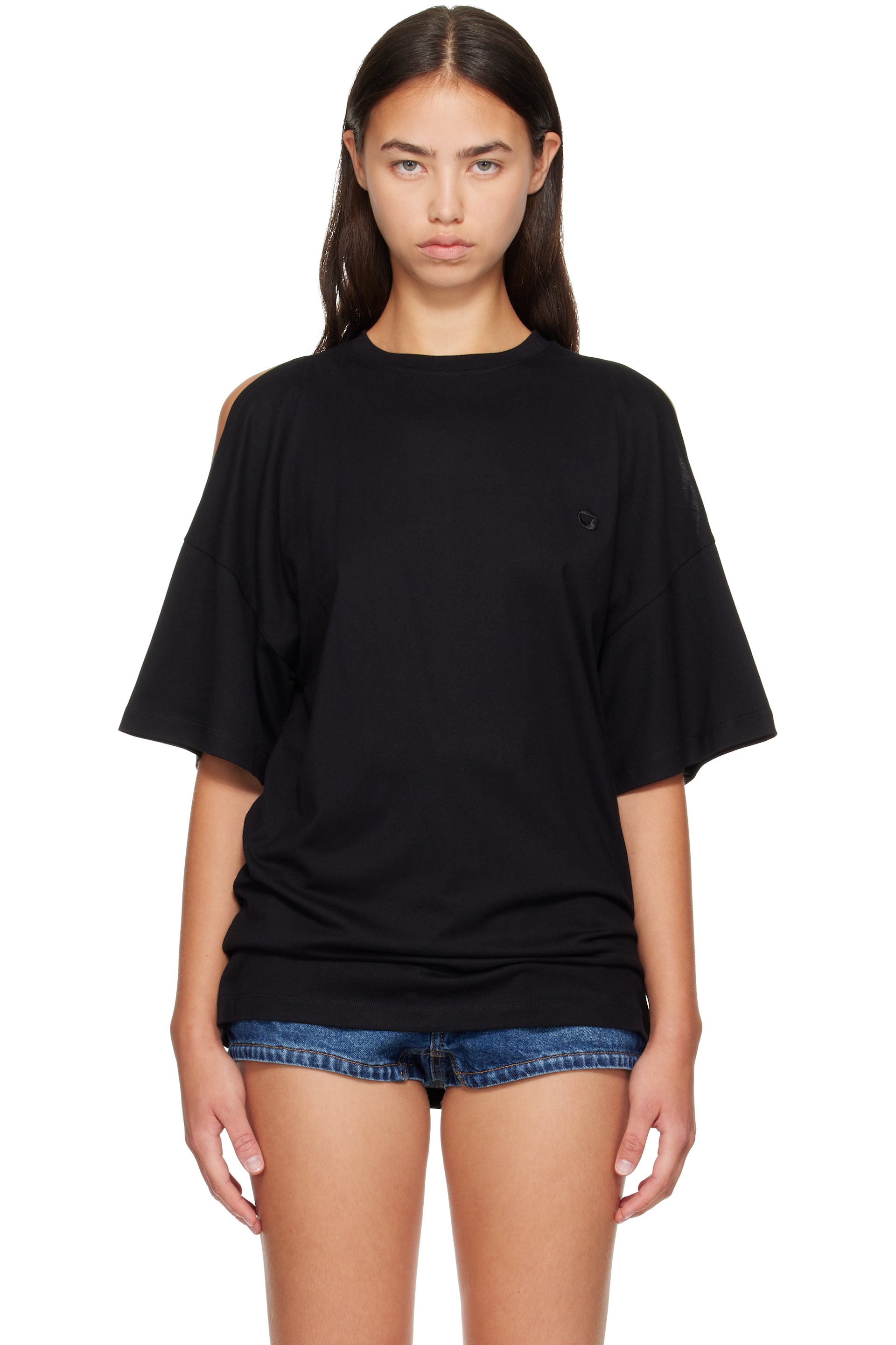 Coperni - Black Open Shoulder T-shirt