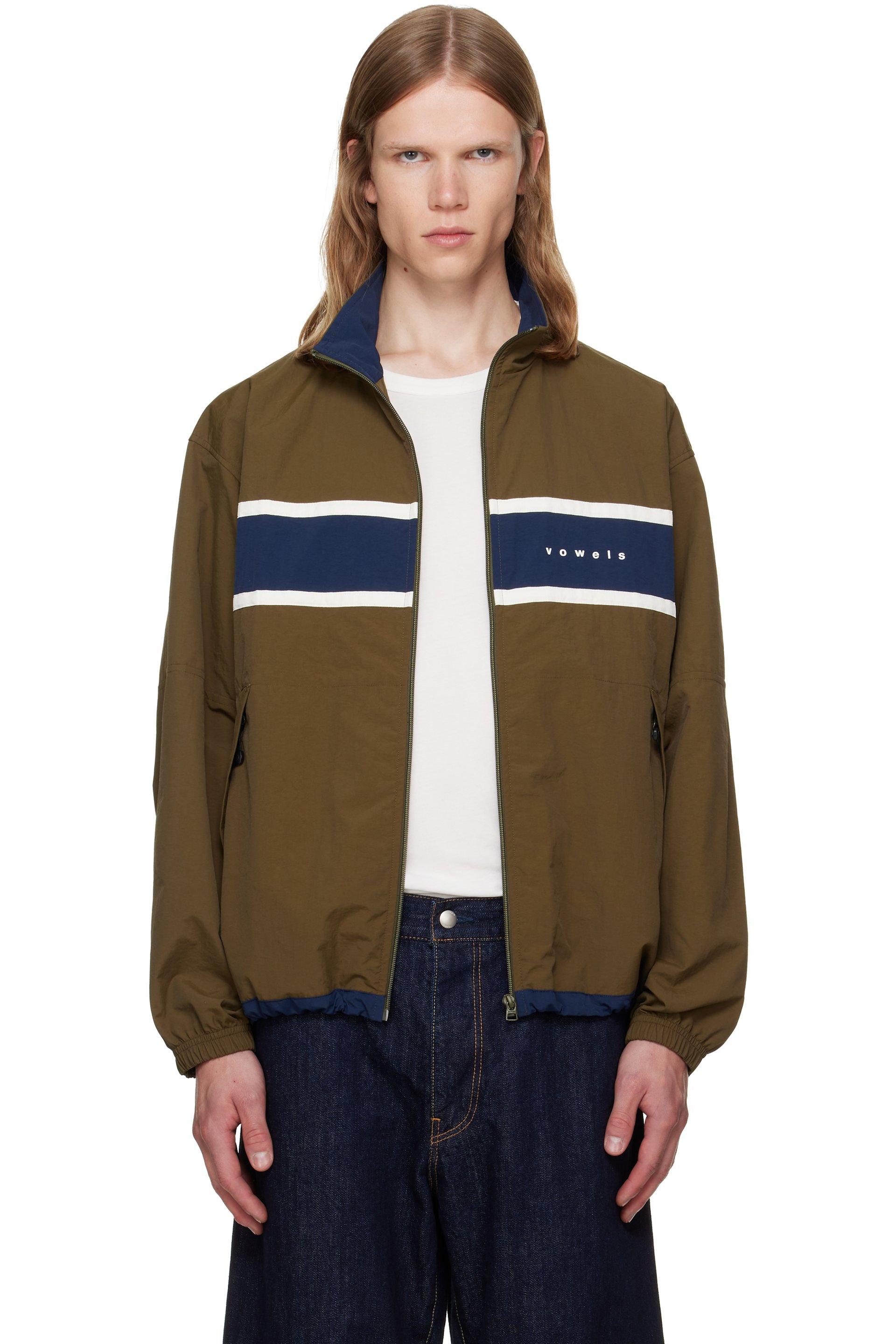 vowels - Green Paneled Nylon Jacket