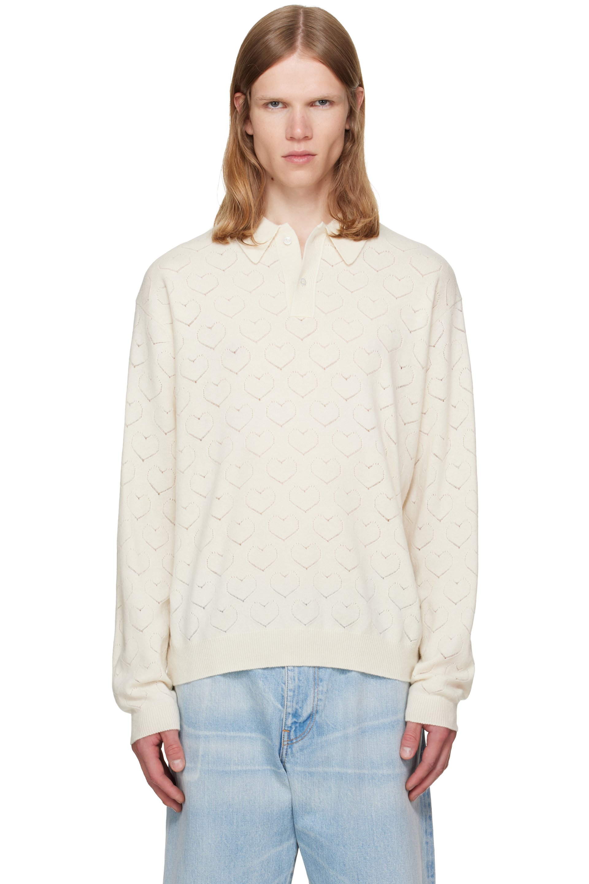 vowels - Off-White Eyelet Polo