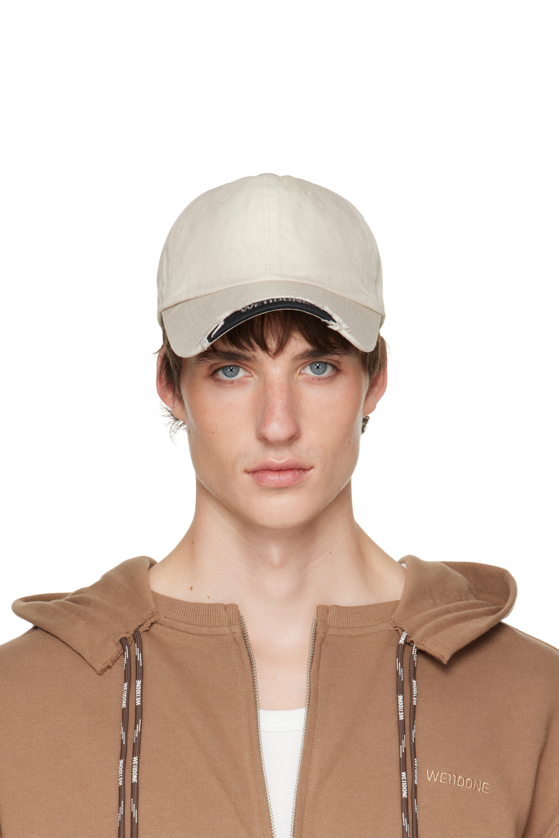 We11done - Off-White Distressed Cap