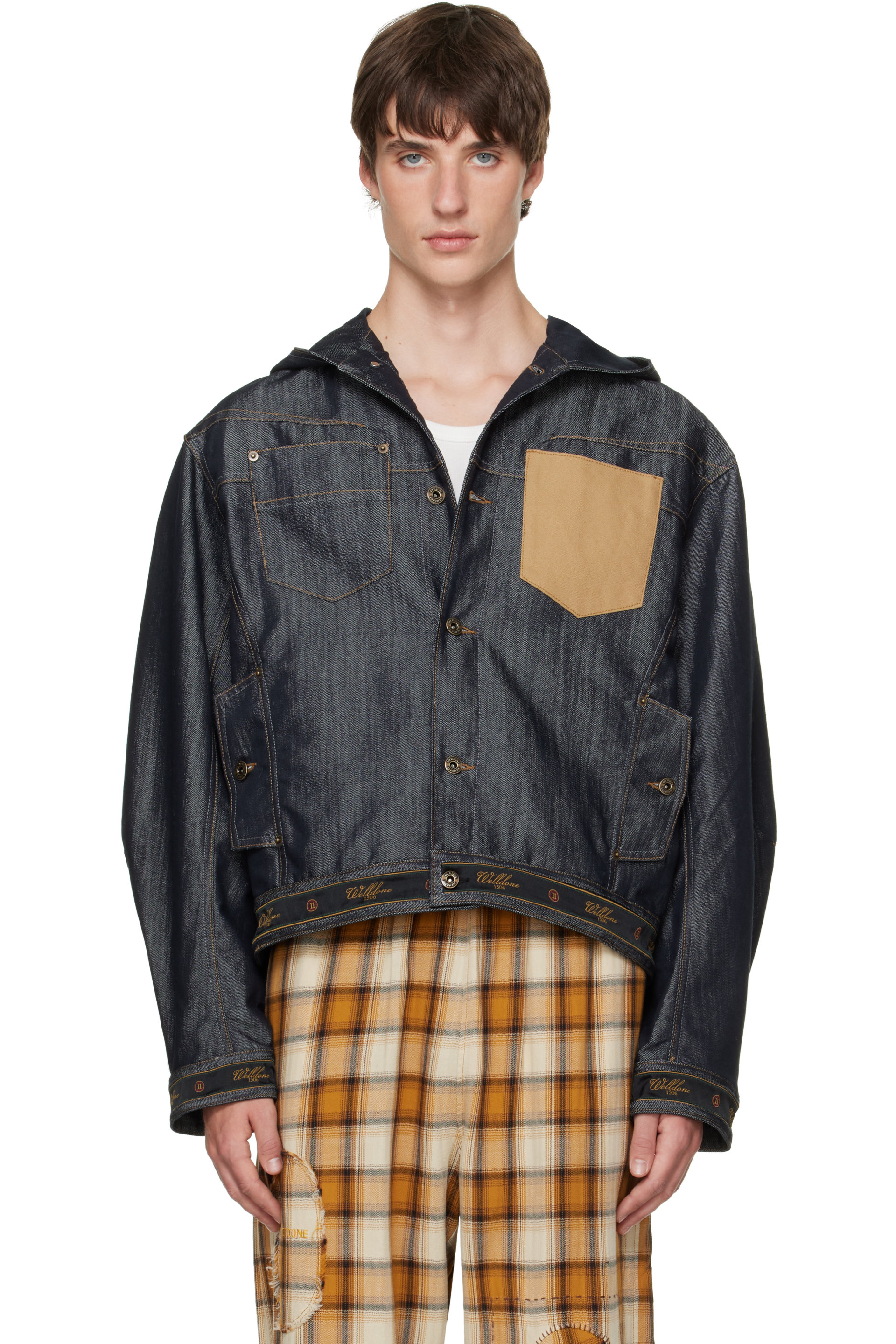 We11done - Navy Old School Denim Jacket