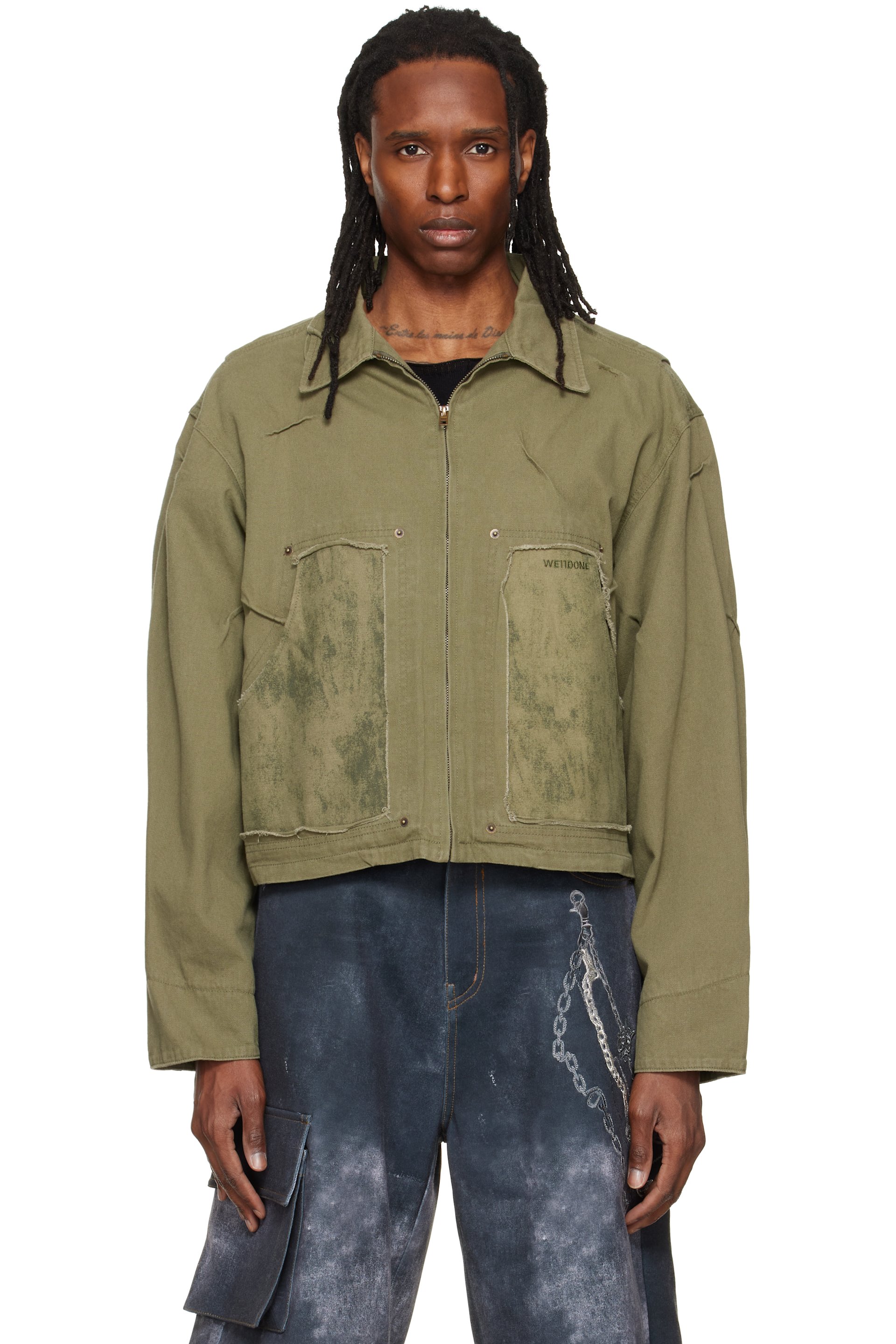 We11done - Green Vintage Pin-Tucked Work Jacket