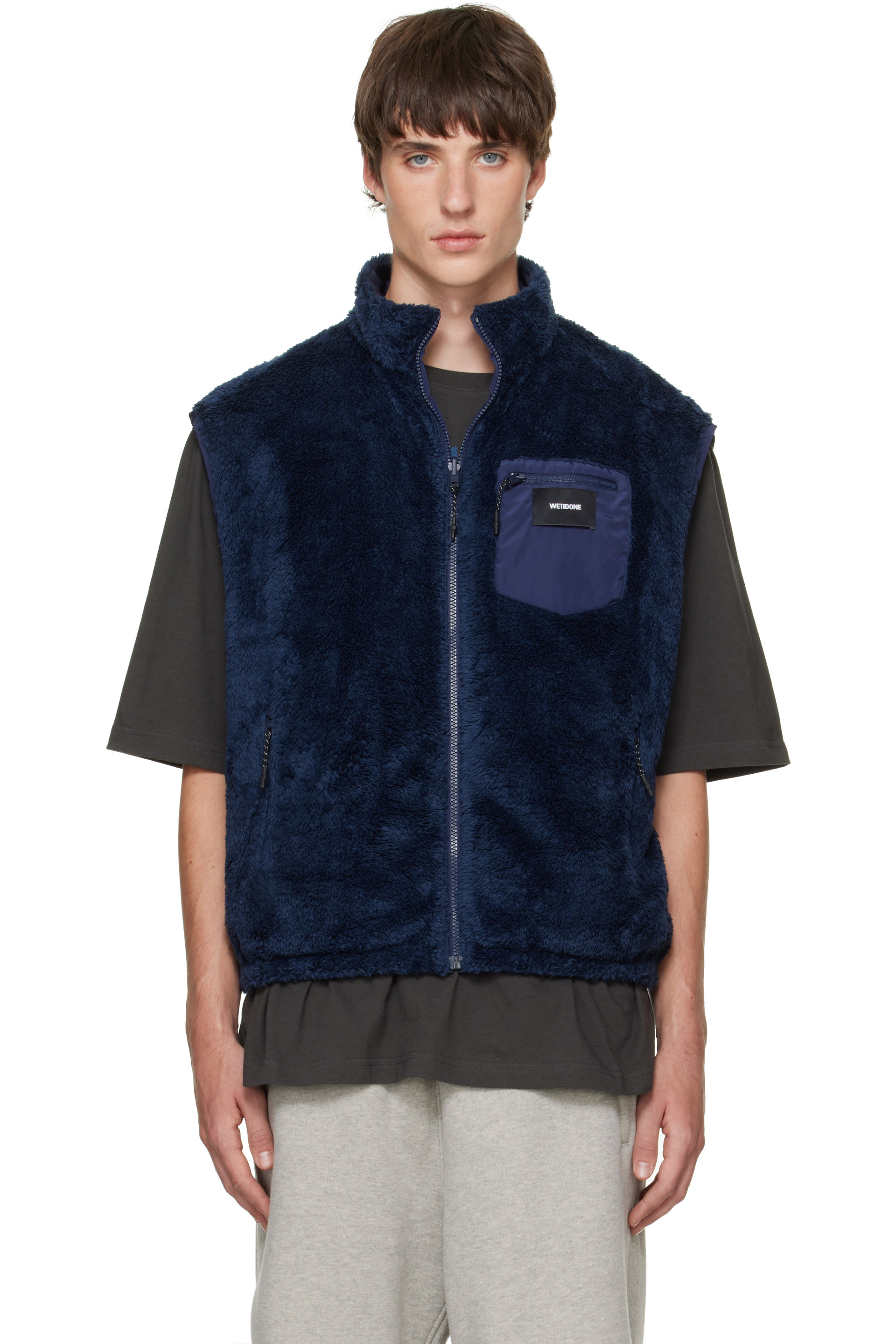 We11done - Navy Reversible Fleece Vest