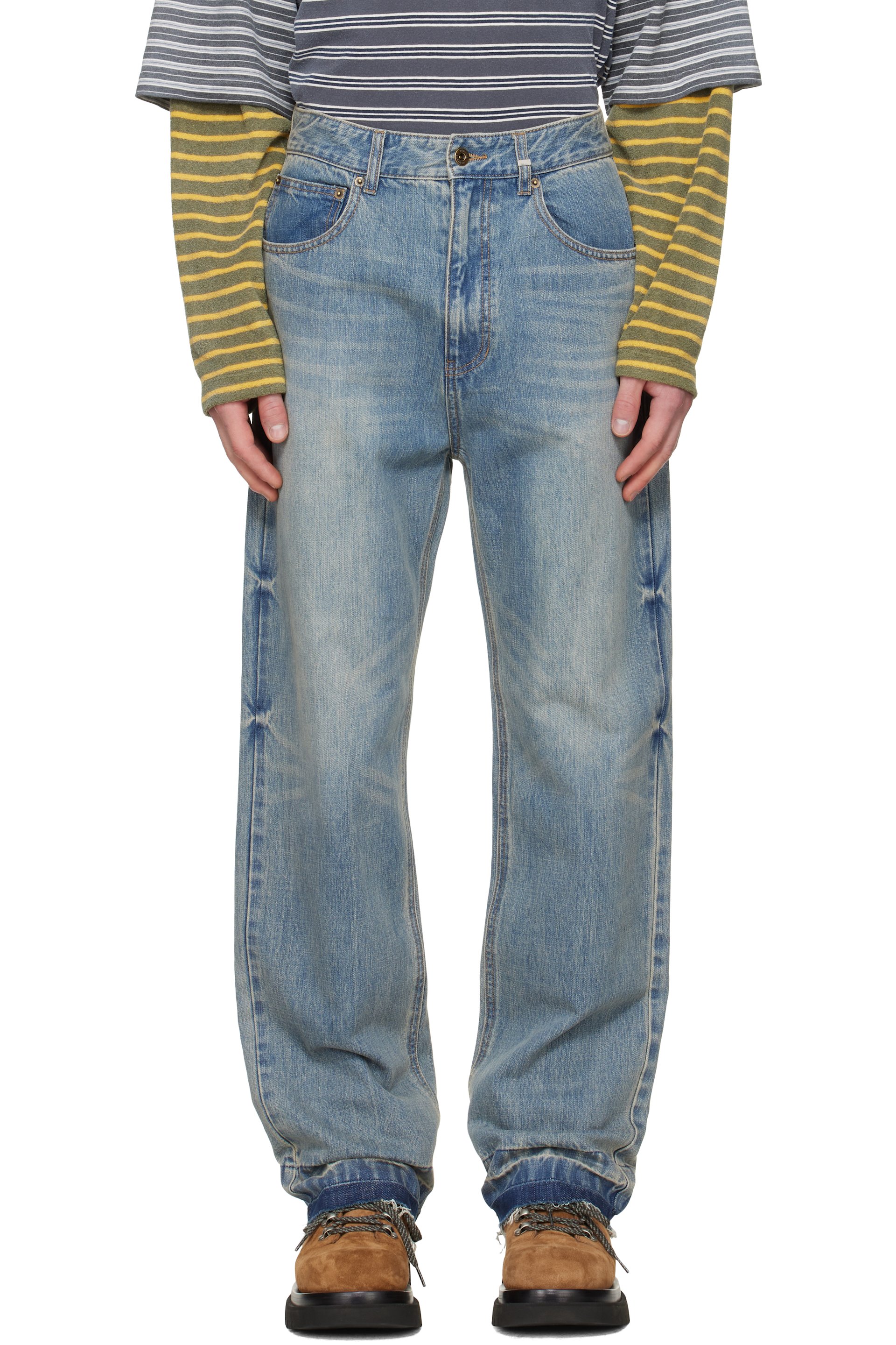 We11done - Blue Faded Wash Jeans