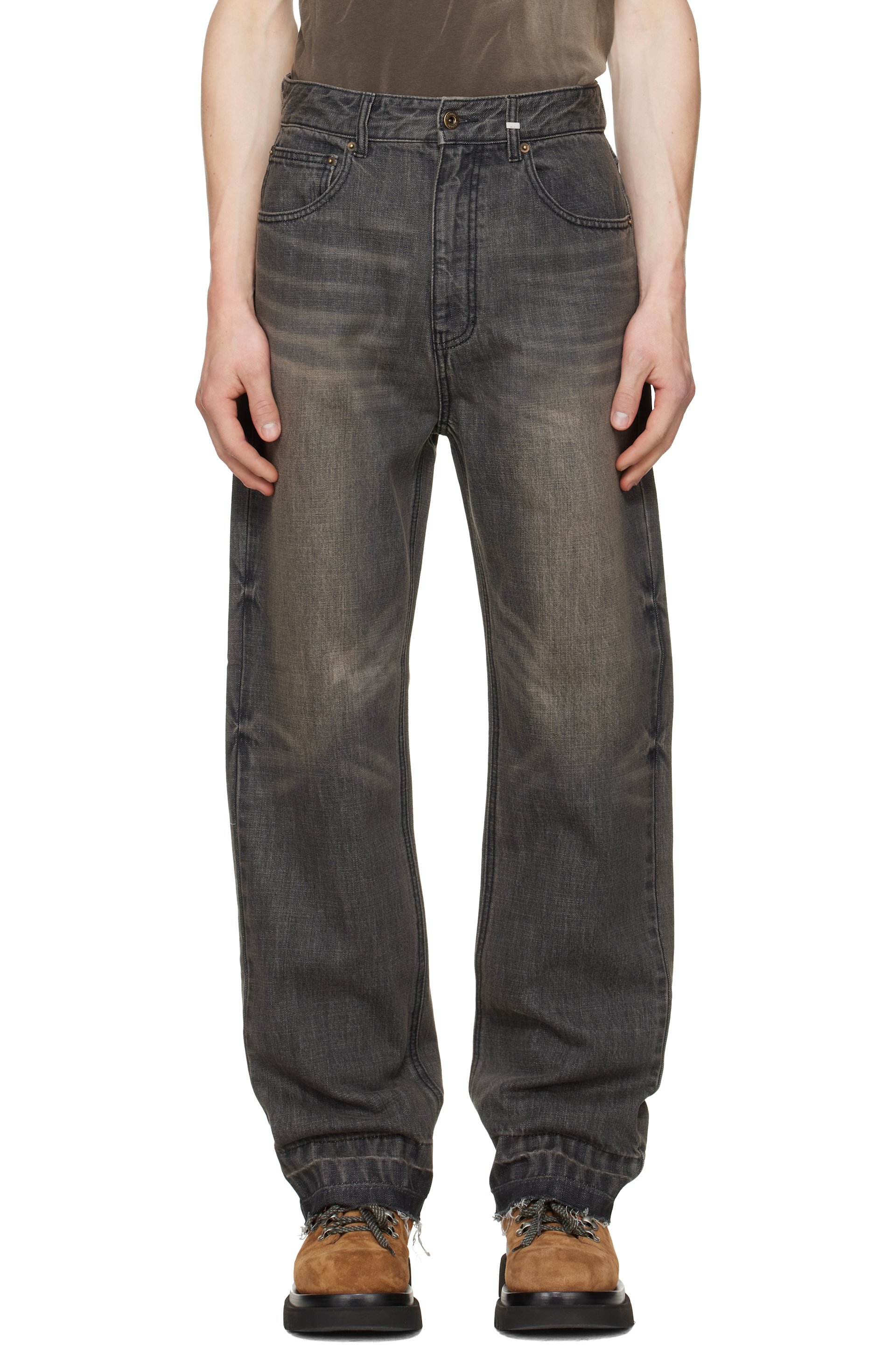 We11done - 黑色 Faded Wash 牛仔裤