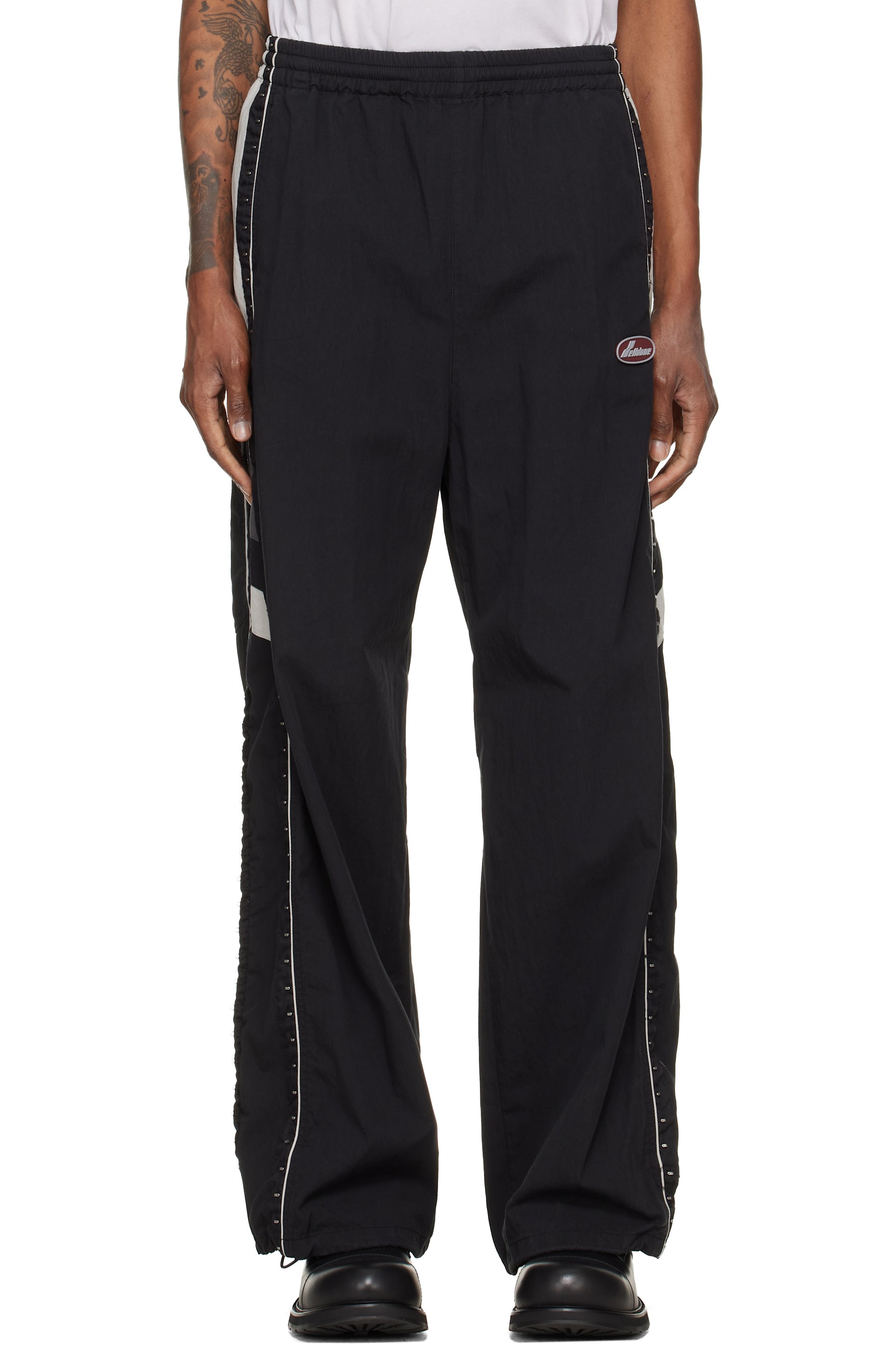 We11done - Black Hook & Eye Track Pants