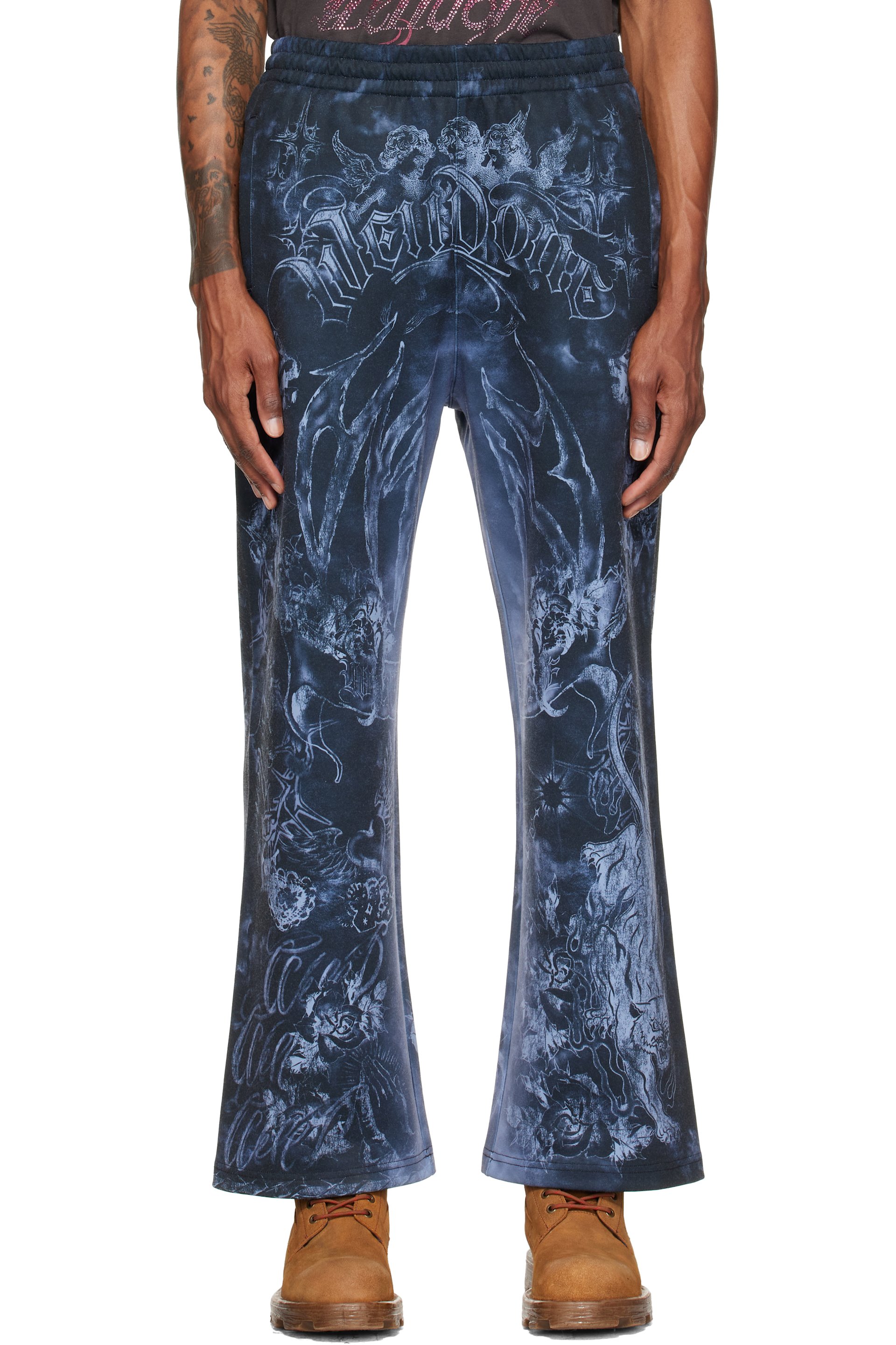 We11done - Gray Tattoo Printed Sweatpants