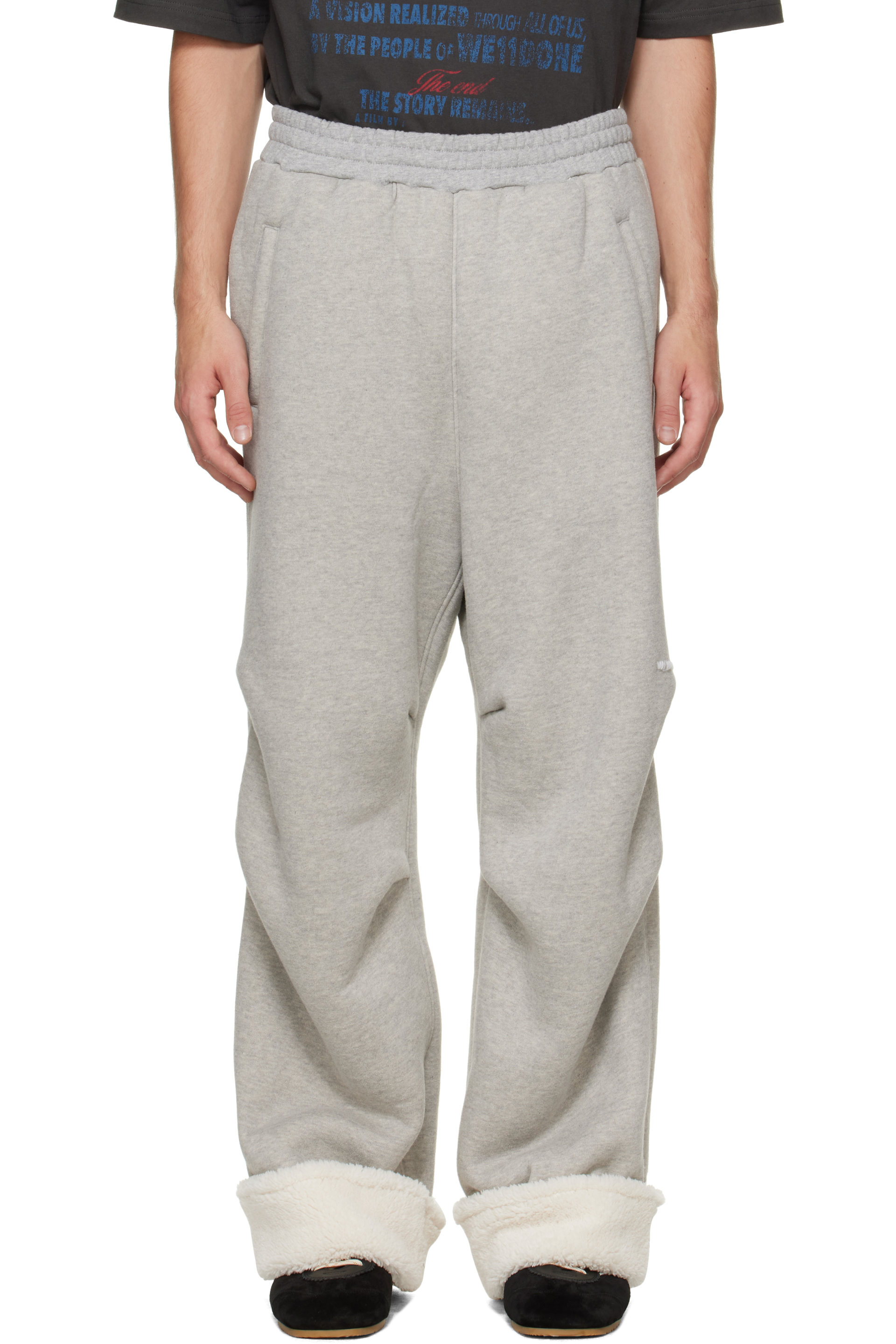 We11done - Gray Sherpa Fleece Sweatpants