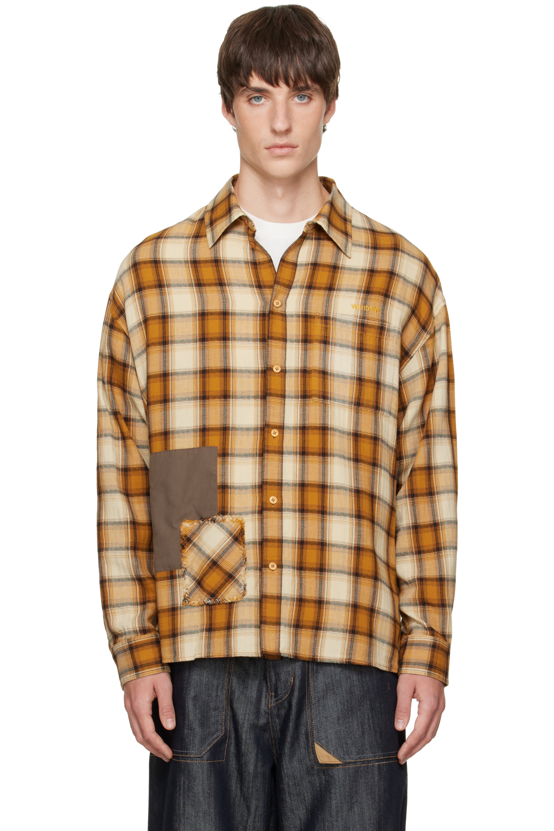 We11done - Yellow Repaired Checked Shirt