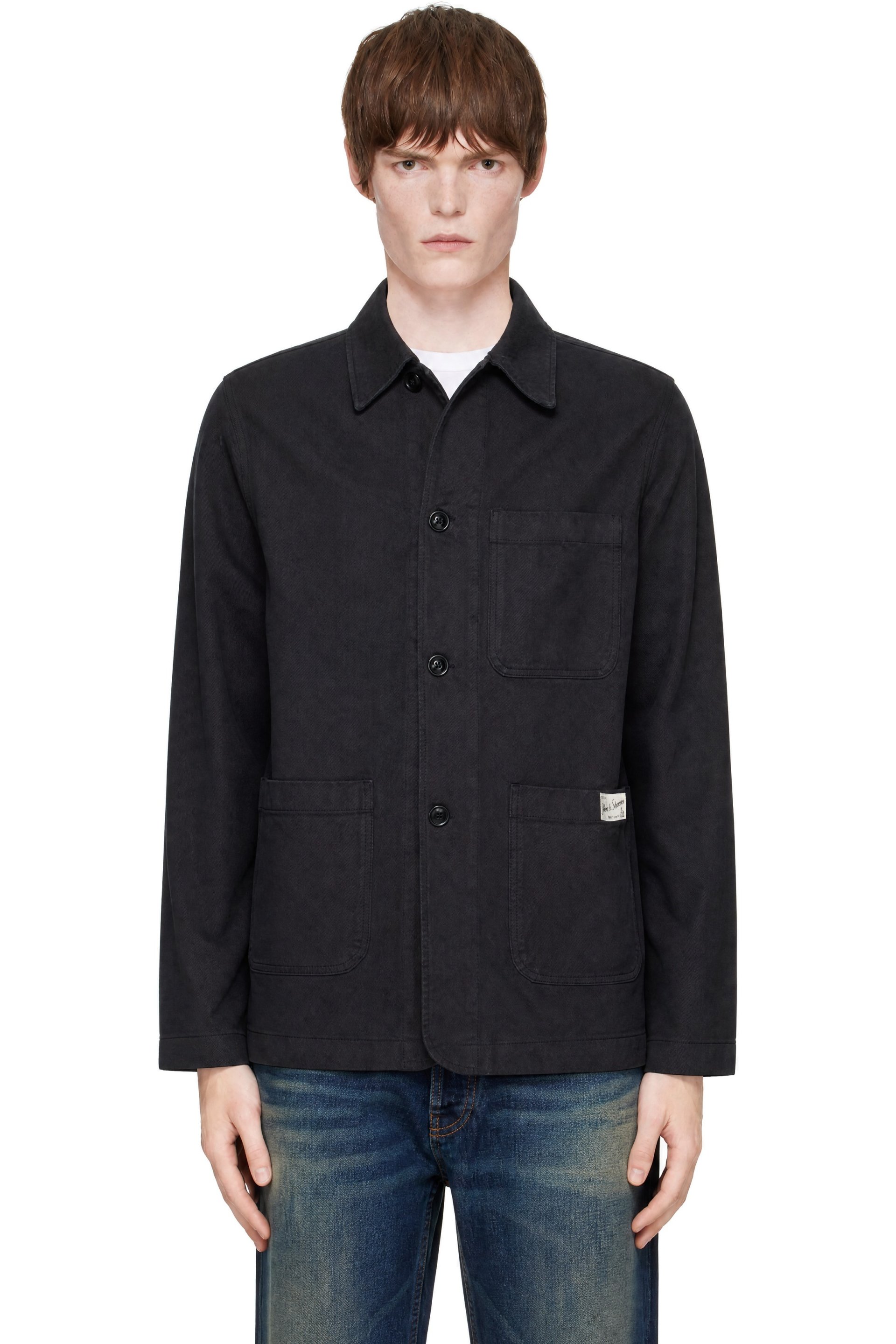 Merz b. Schwanen - Black Cotton Twill Worker's Jacket