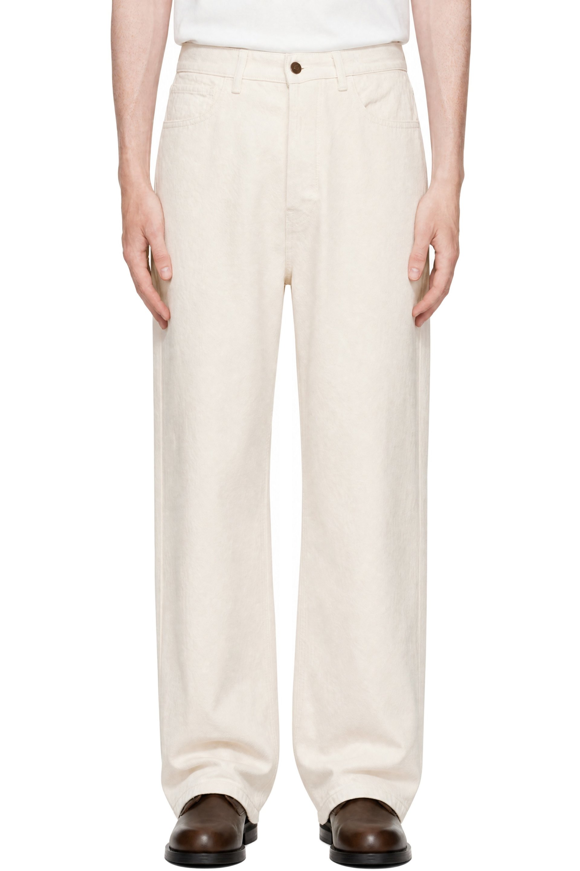 Merz b. Schwanen - Off-White 1930s Cotton Twill 5-Pocket Trousers