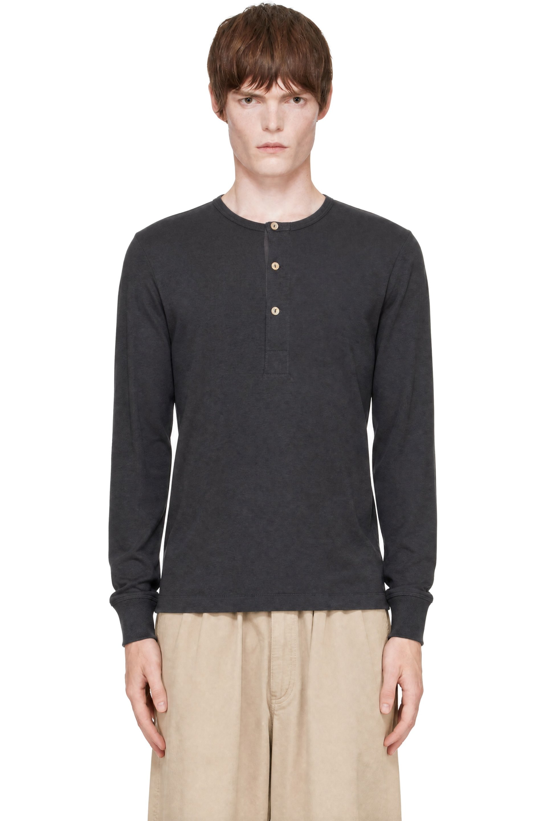 Merz b. Schwanen - Gray 2M06 Refined Fit Long Sleeve Henley