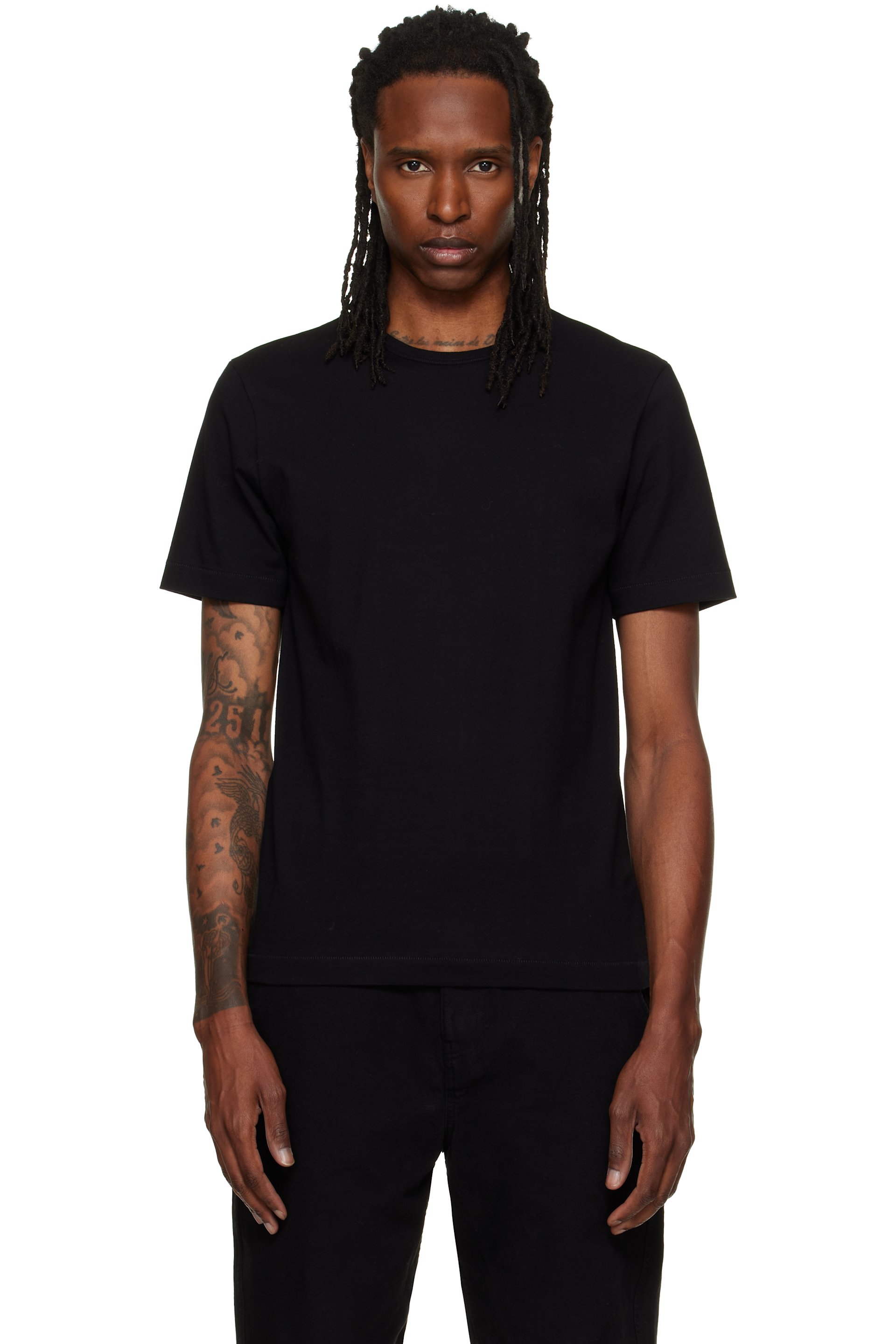 Merz b. Schwanen - Black 2M15 'Mid-Century Machine' Refined Fit T-shirt