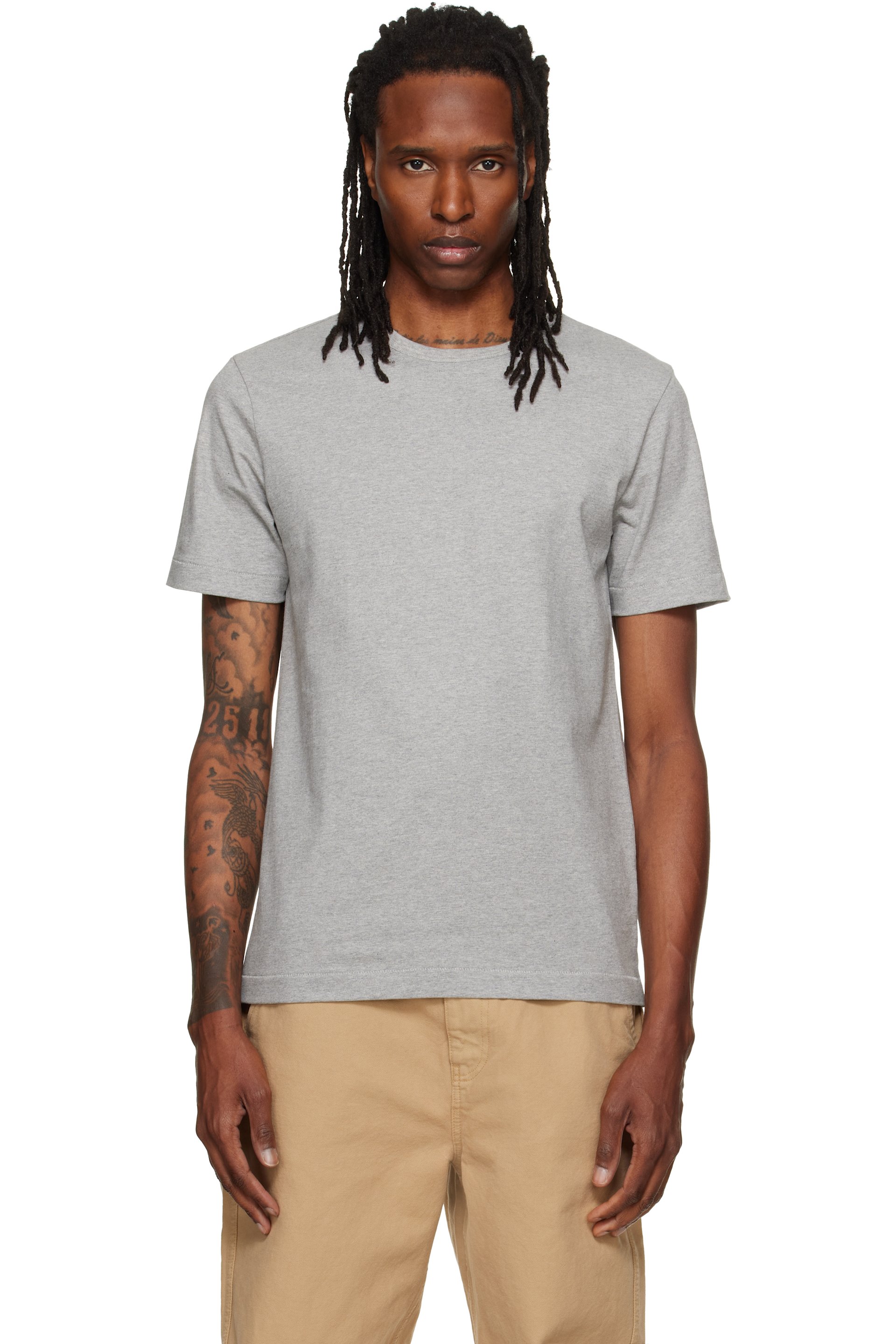 Merz b. Schwanen - Gray 2M15 'Mid-Century Machine' Refined Fit T-shirt