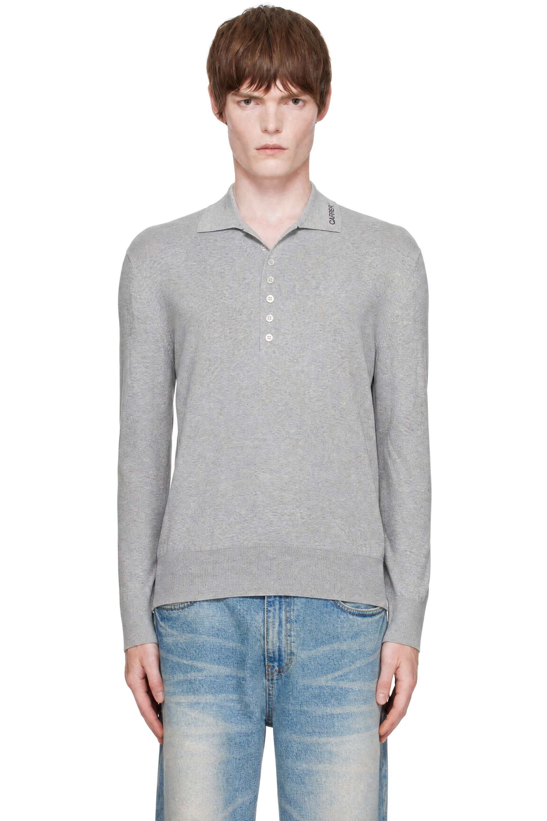 CARRER - Gray Milton Long-Sleeve Polo