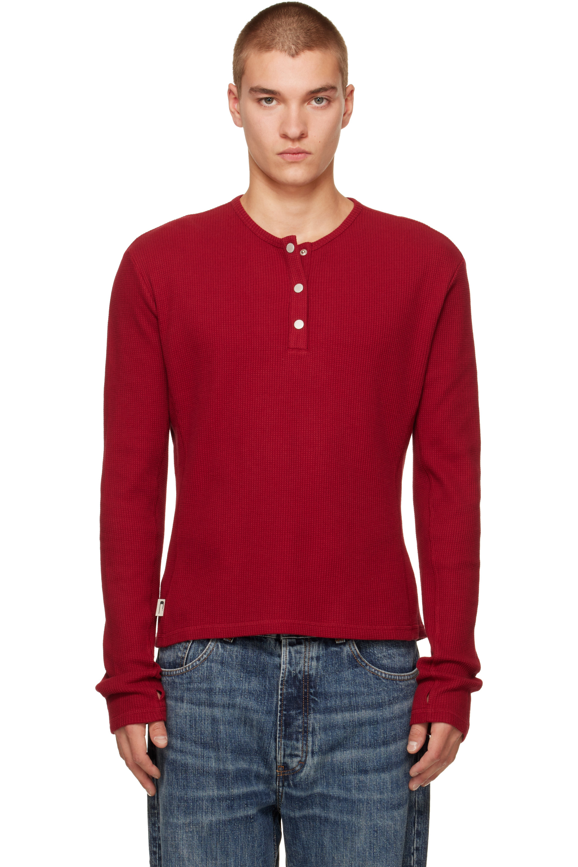 CARRER - Burgundy Lis Long-Sleeve Henley