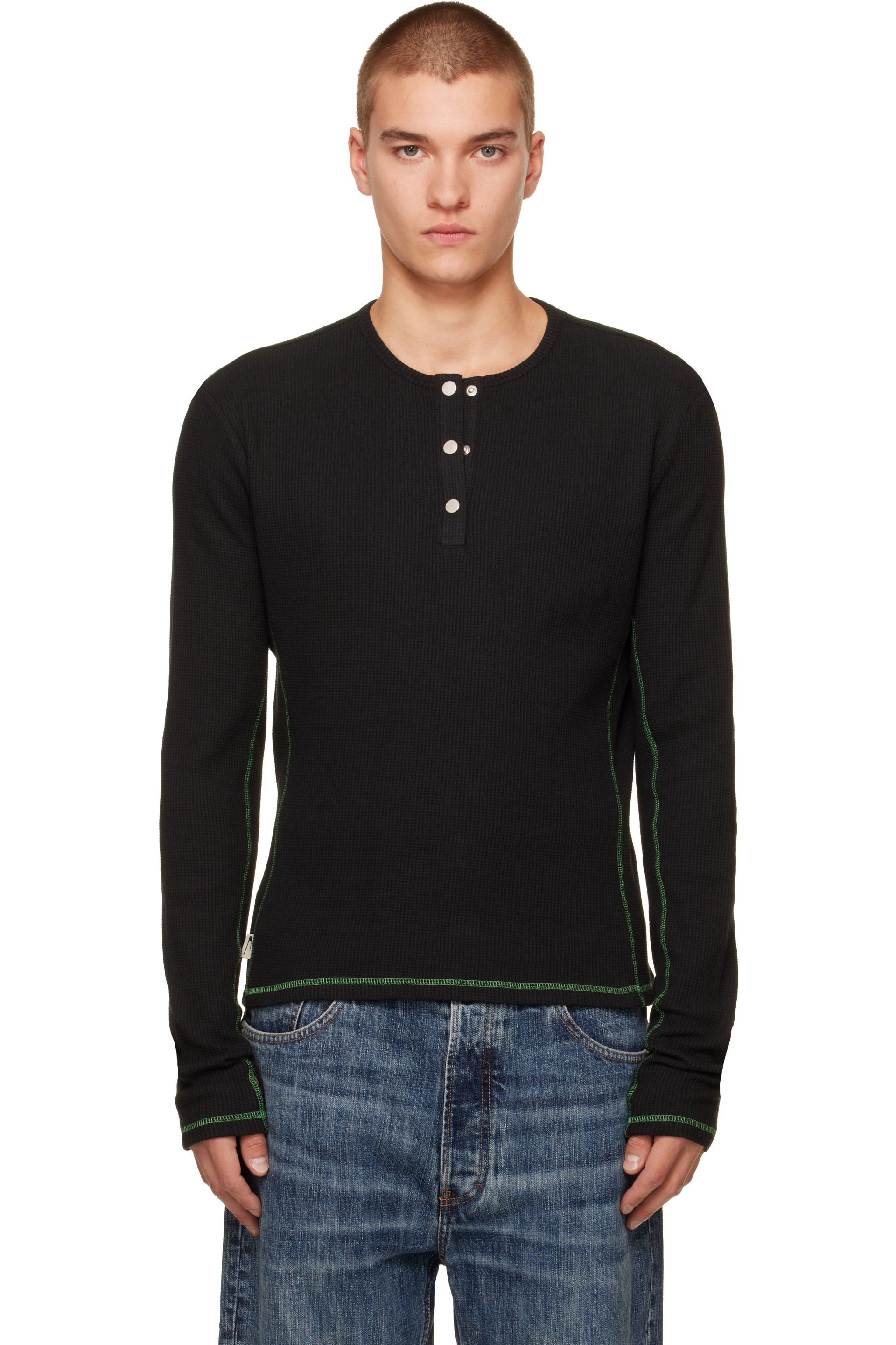 CARRER - Black Lis Long-Sleeve Henley