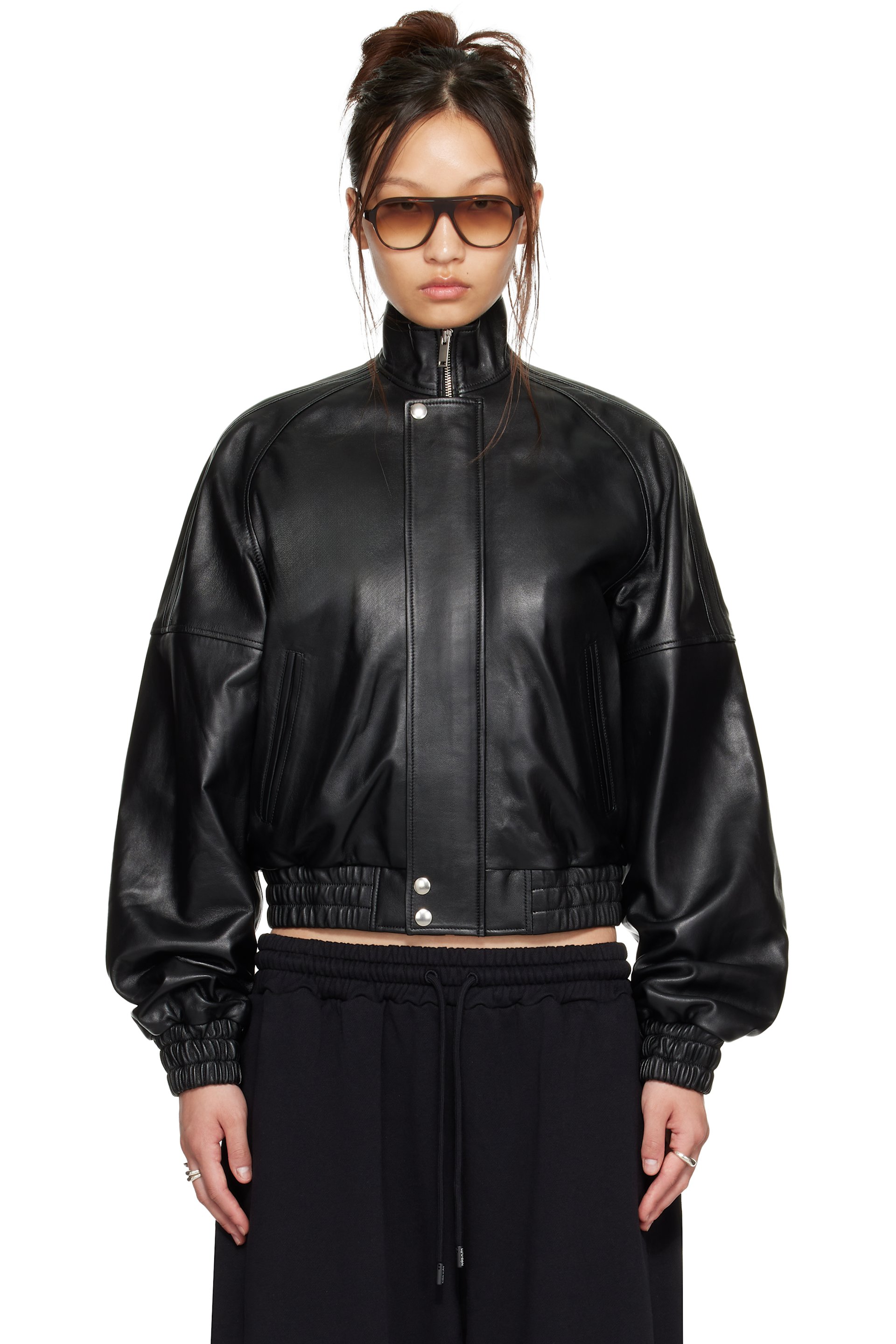 LU’U DAN - Blouson noir en cuir