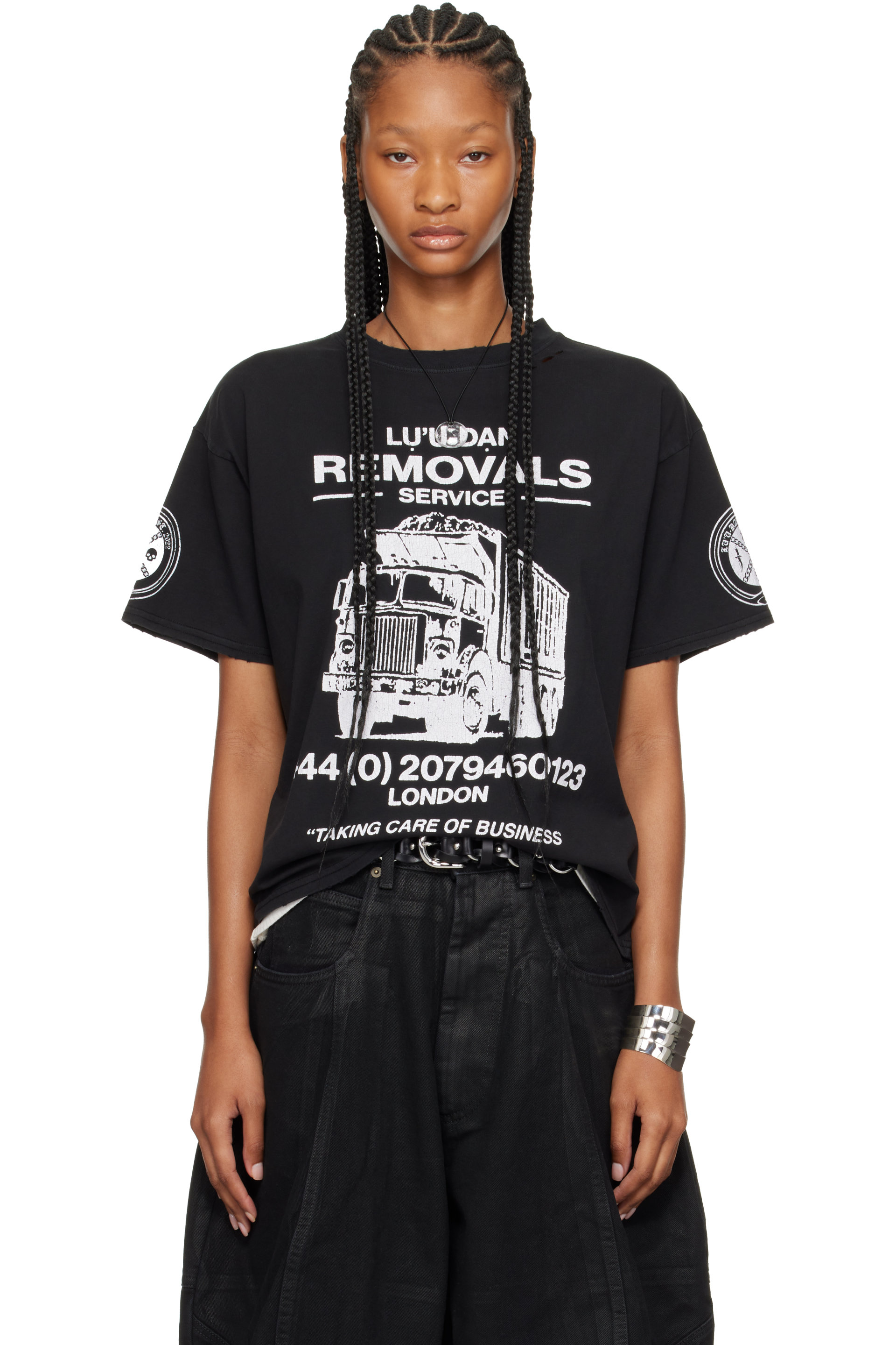 LU’U DAN - T-shirt droit noir