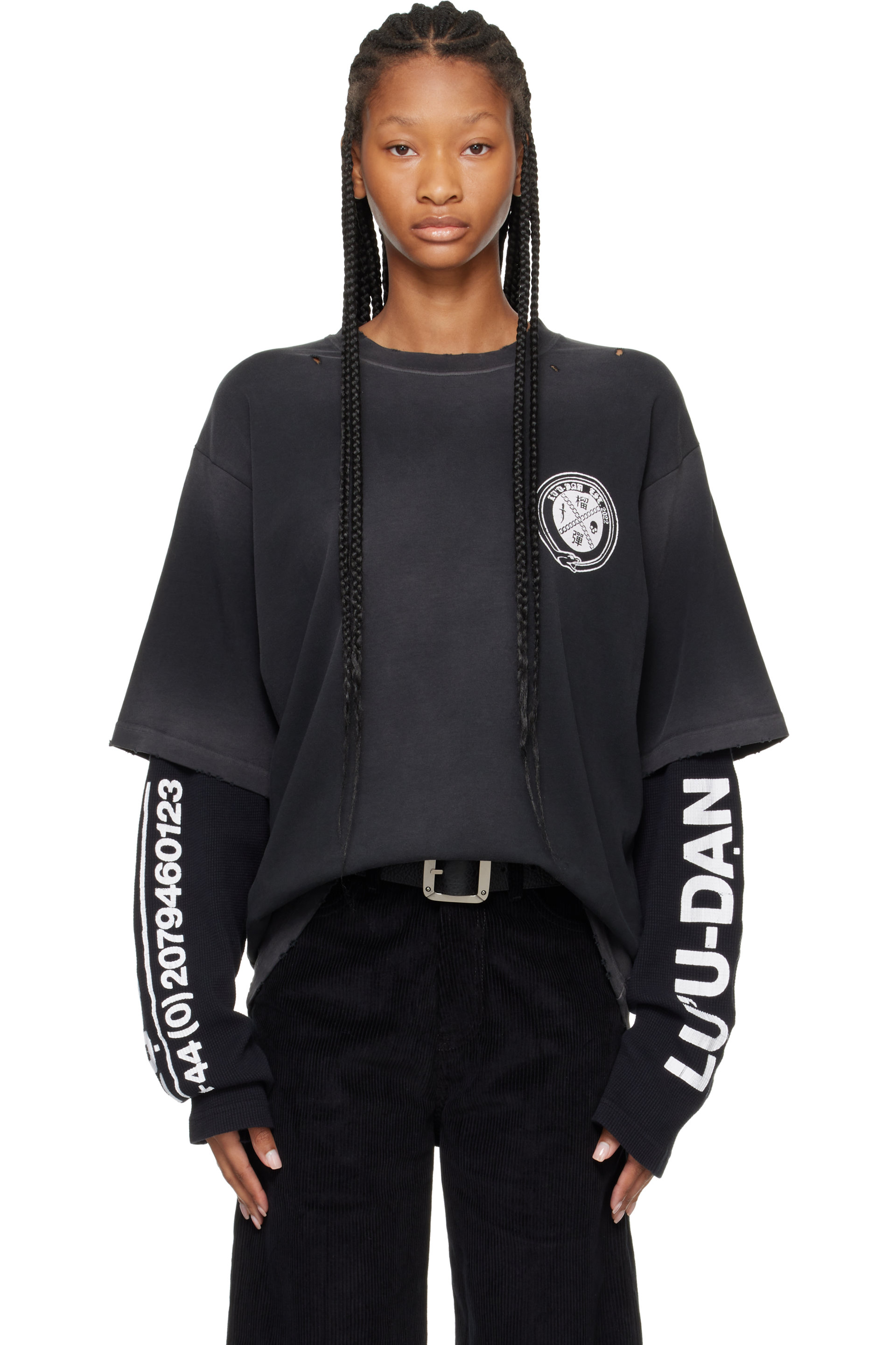 LU'U DAN - Black Double Deck T-shirt