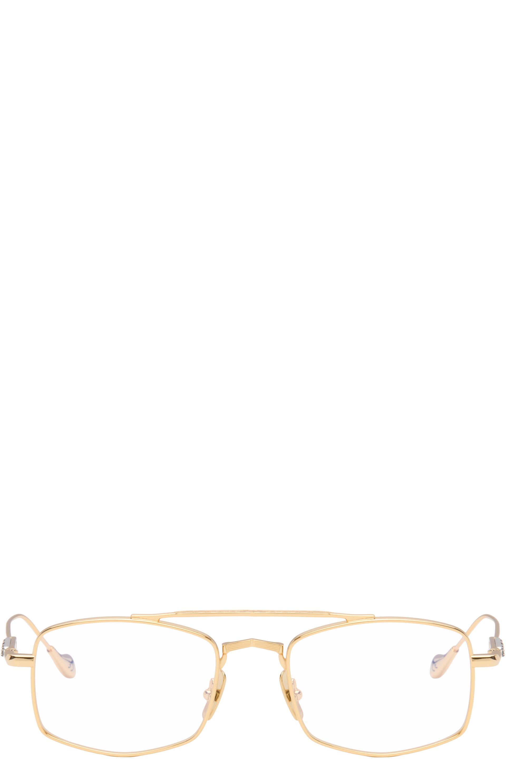 Cutler and Gross - Gold The Great Frog Edition Bowie Rectangle Glasses