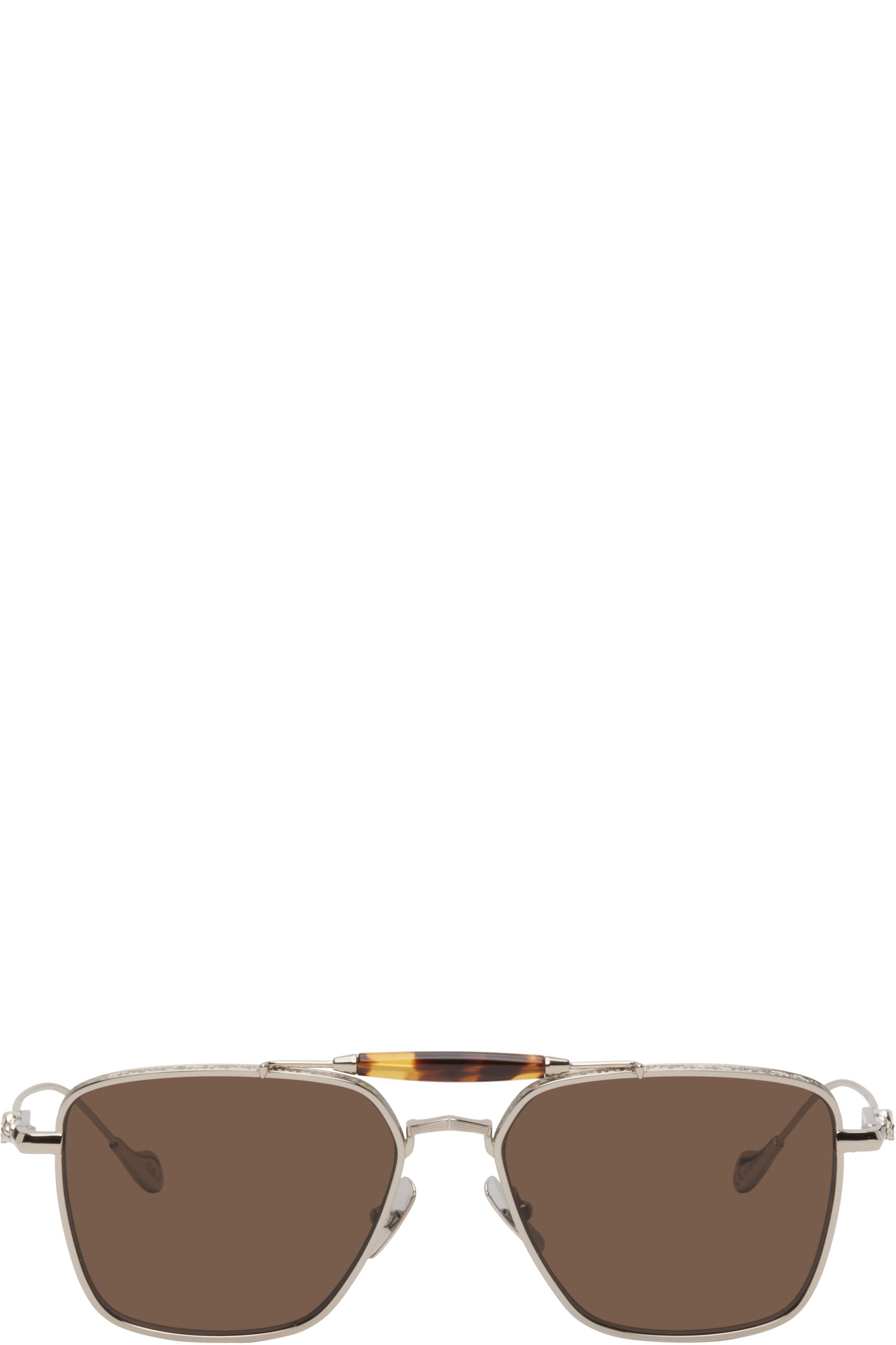 Cutler and Gross - Silver The Great Frog Edition Capri Rectangular Sunglasses