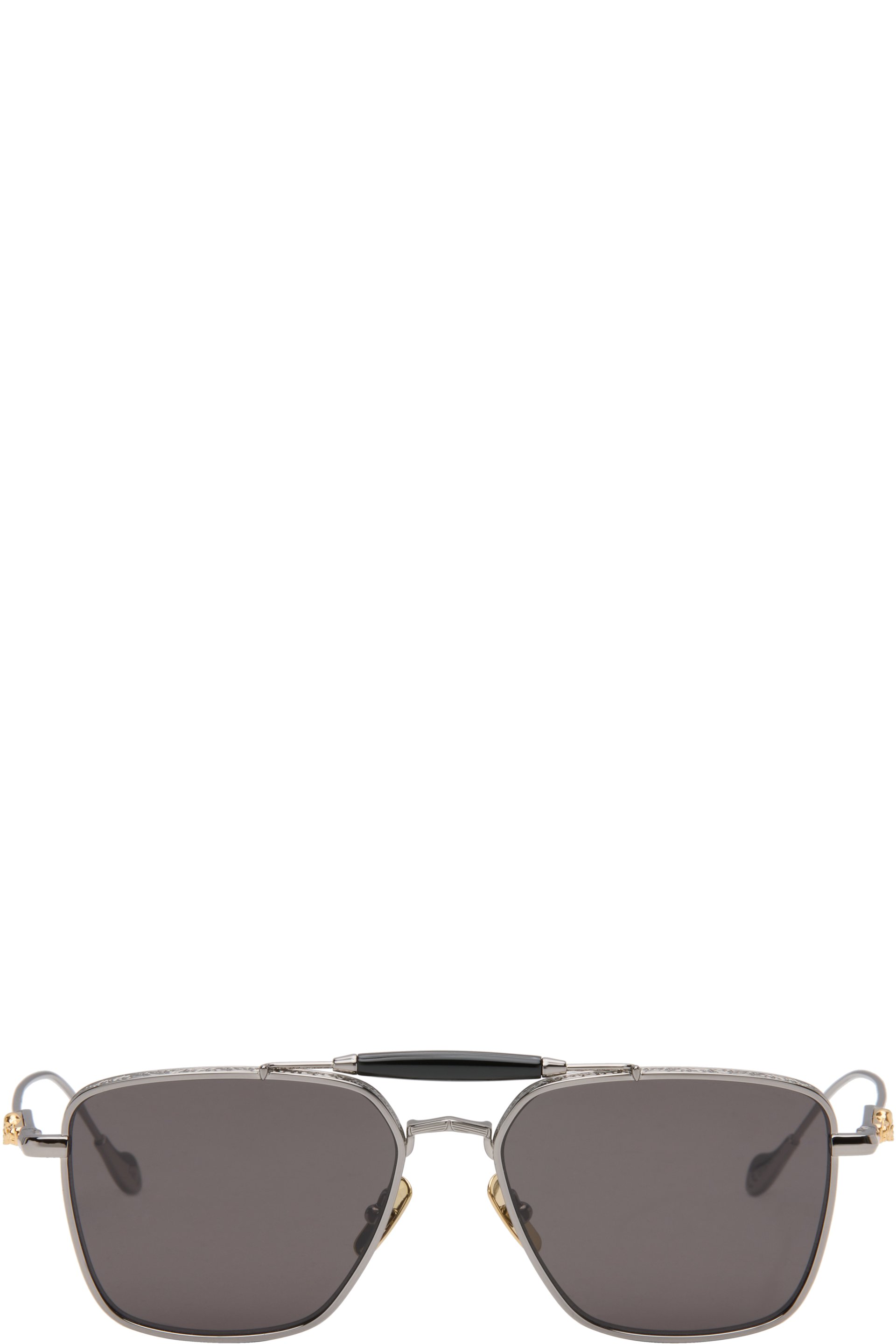 Cutler and Gross - Gunmetal The Great Frog Edition Capri Rectangular Sunglasses