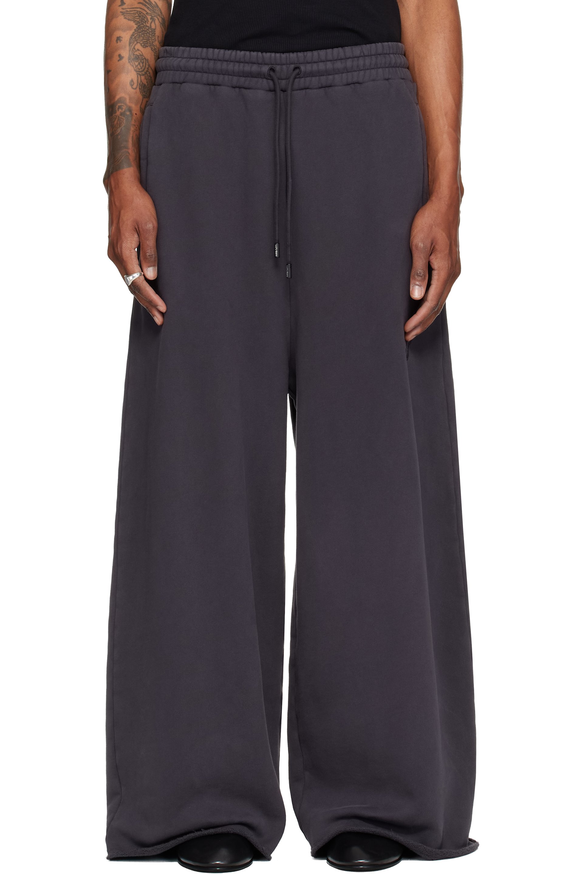 LU'U DAN - Gray Raw-Cut Bontan Sweatpants