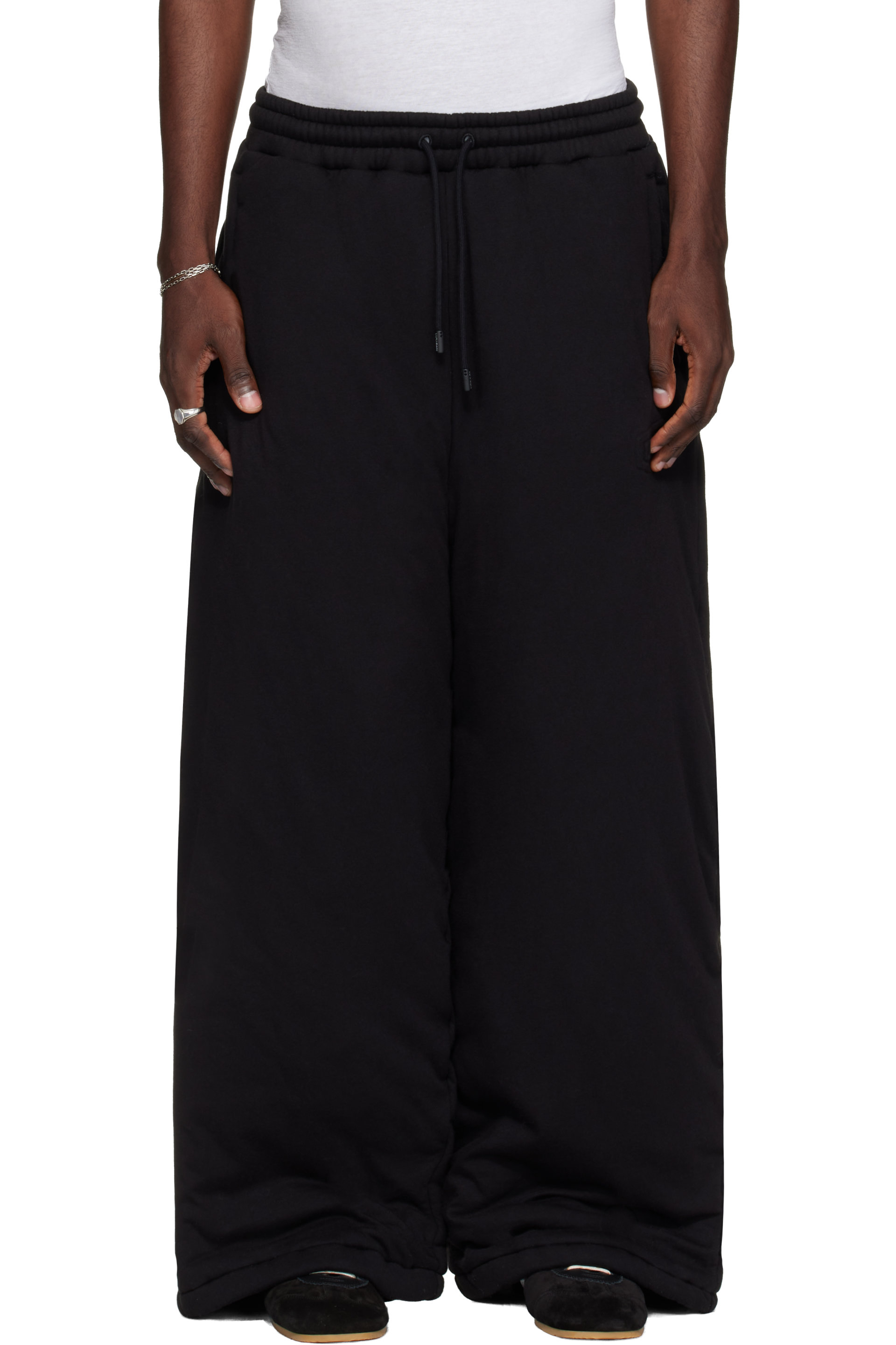 LU'U DAN - Black Wadded Bontans Sweatpants