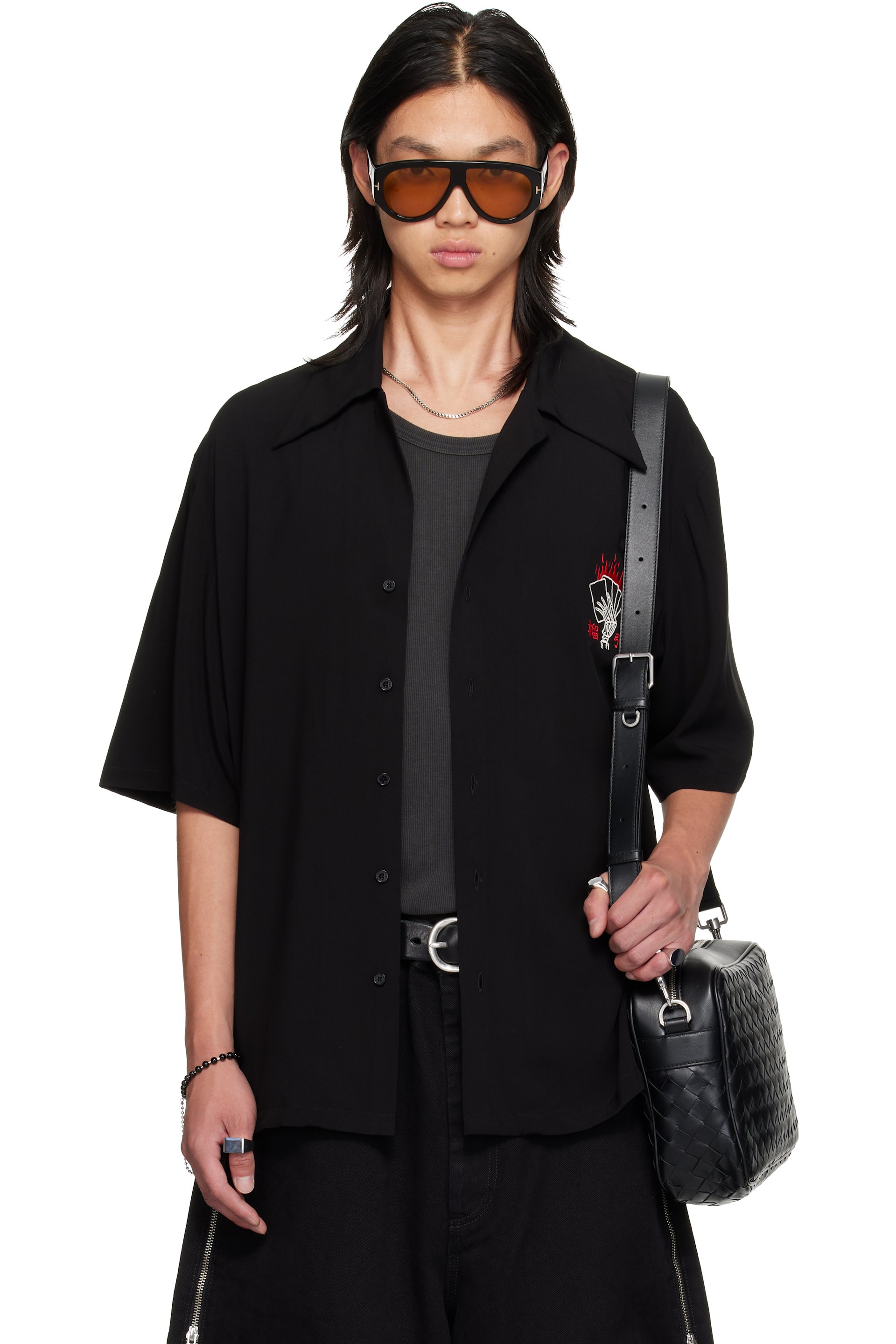 LU'U DAN - Black Uniform Shirt