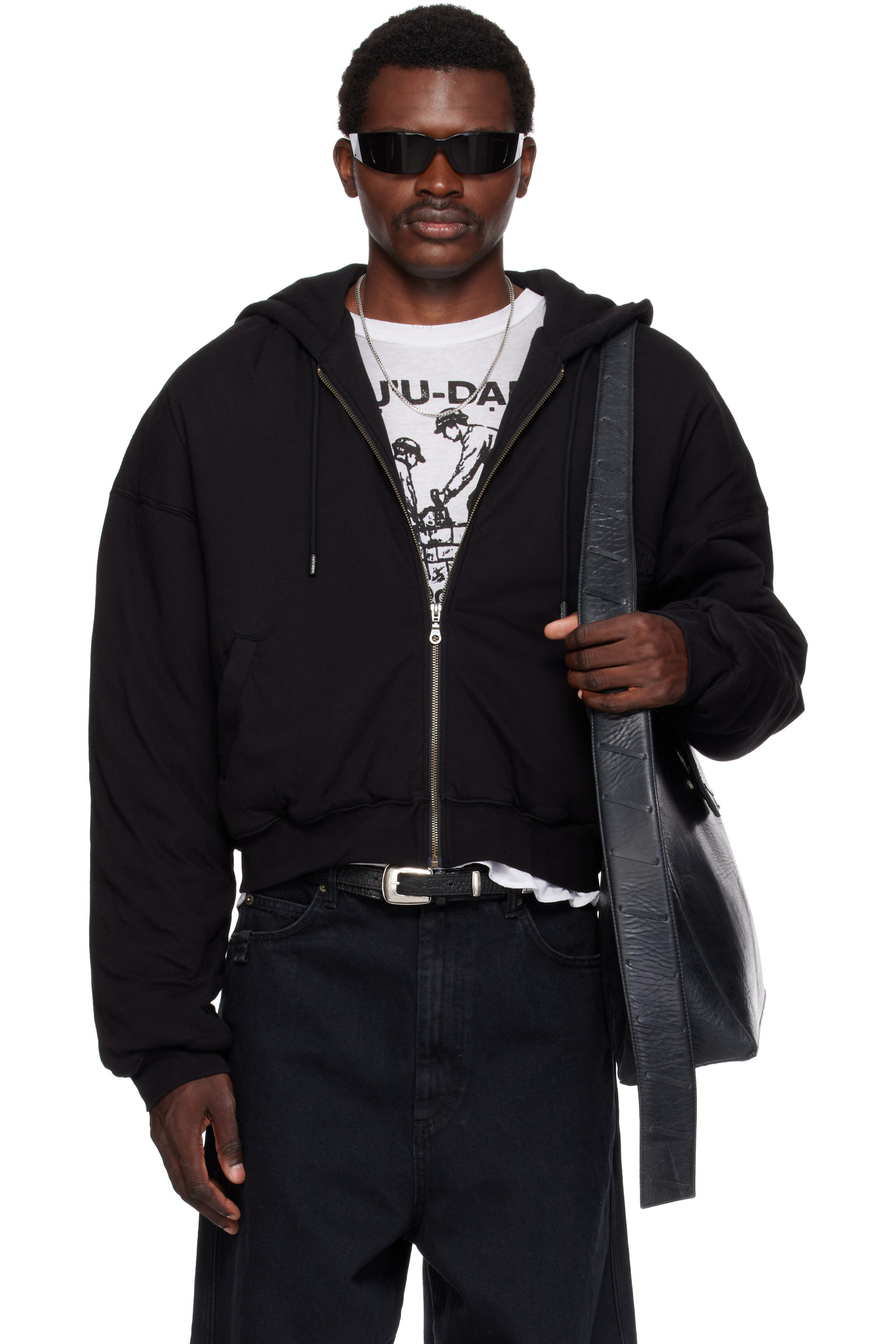 LU’U DAN - Pull à capuche rembourré noir