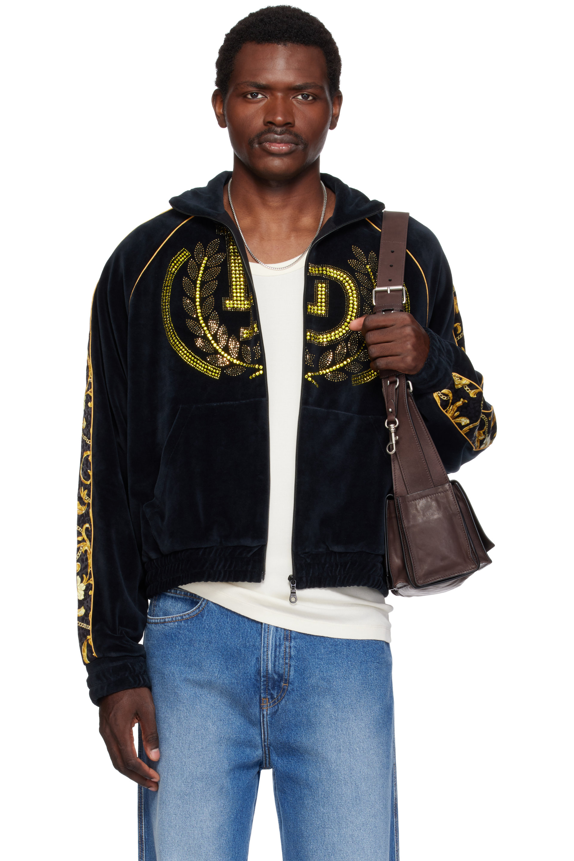 LU’U DAN - Blouson de survêtement Supa-Sleaze noir