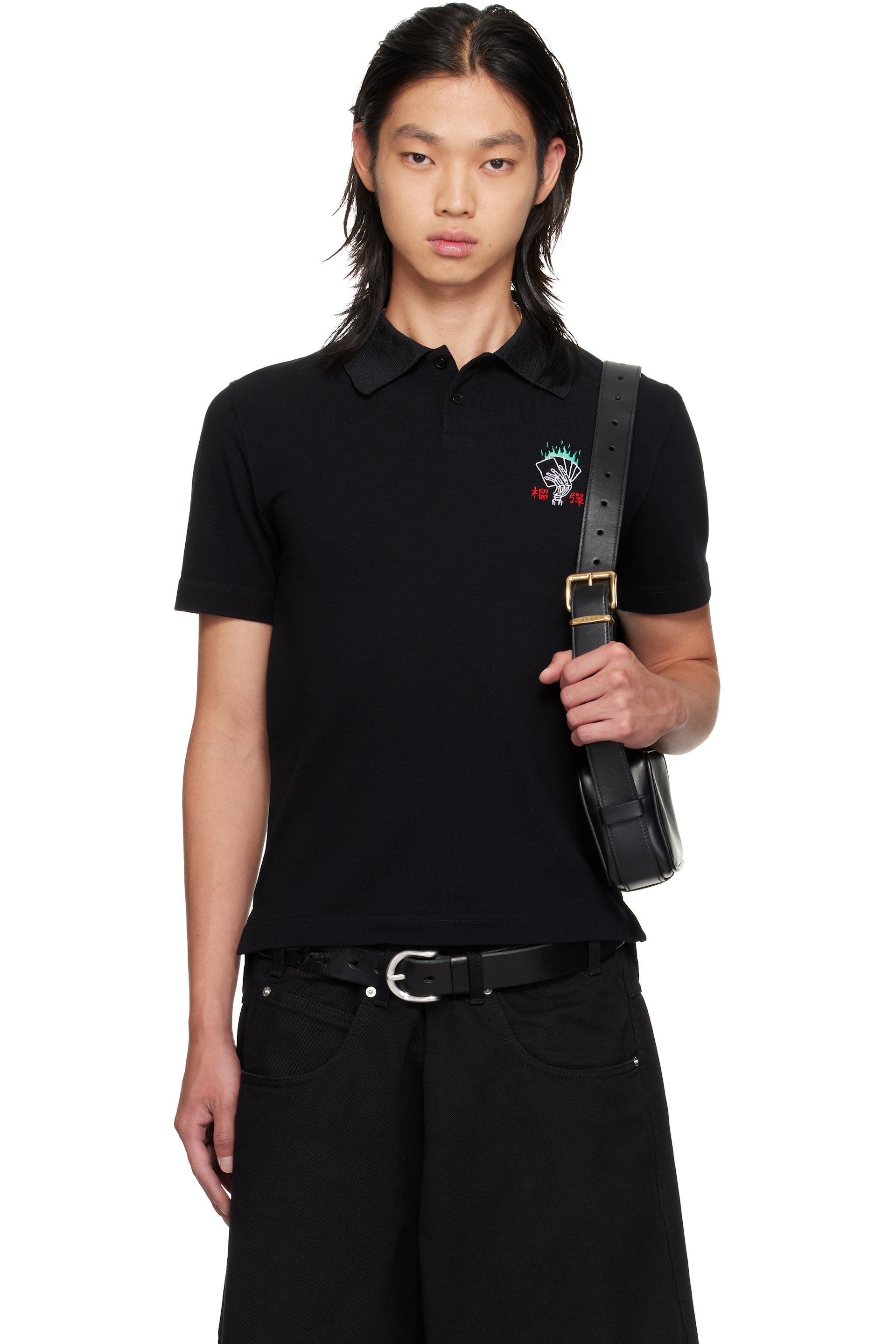 LU'U DAN - Black 'Blacklisted School Boy' Polo