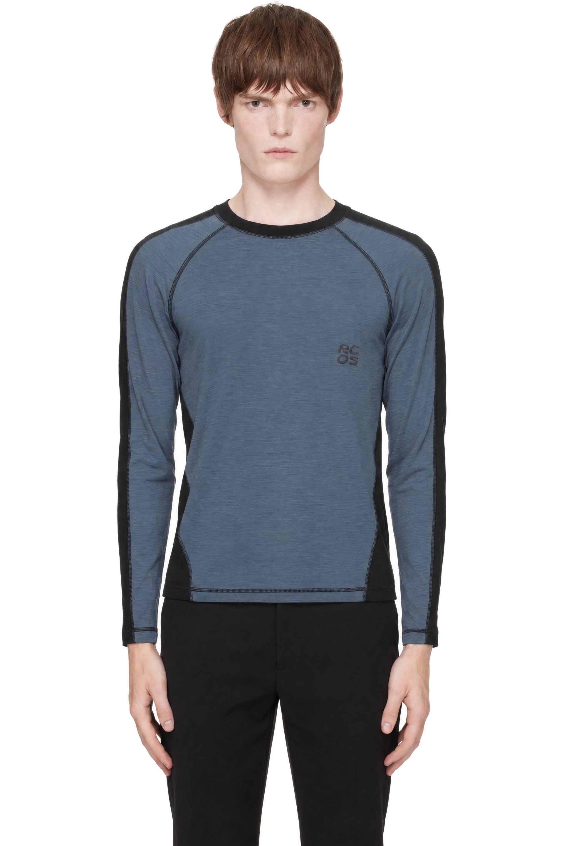 RCOS - T-shirt bleu et noir en jersey à panneaux