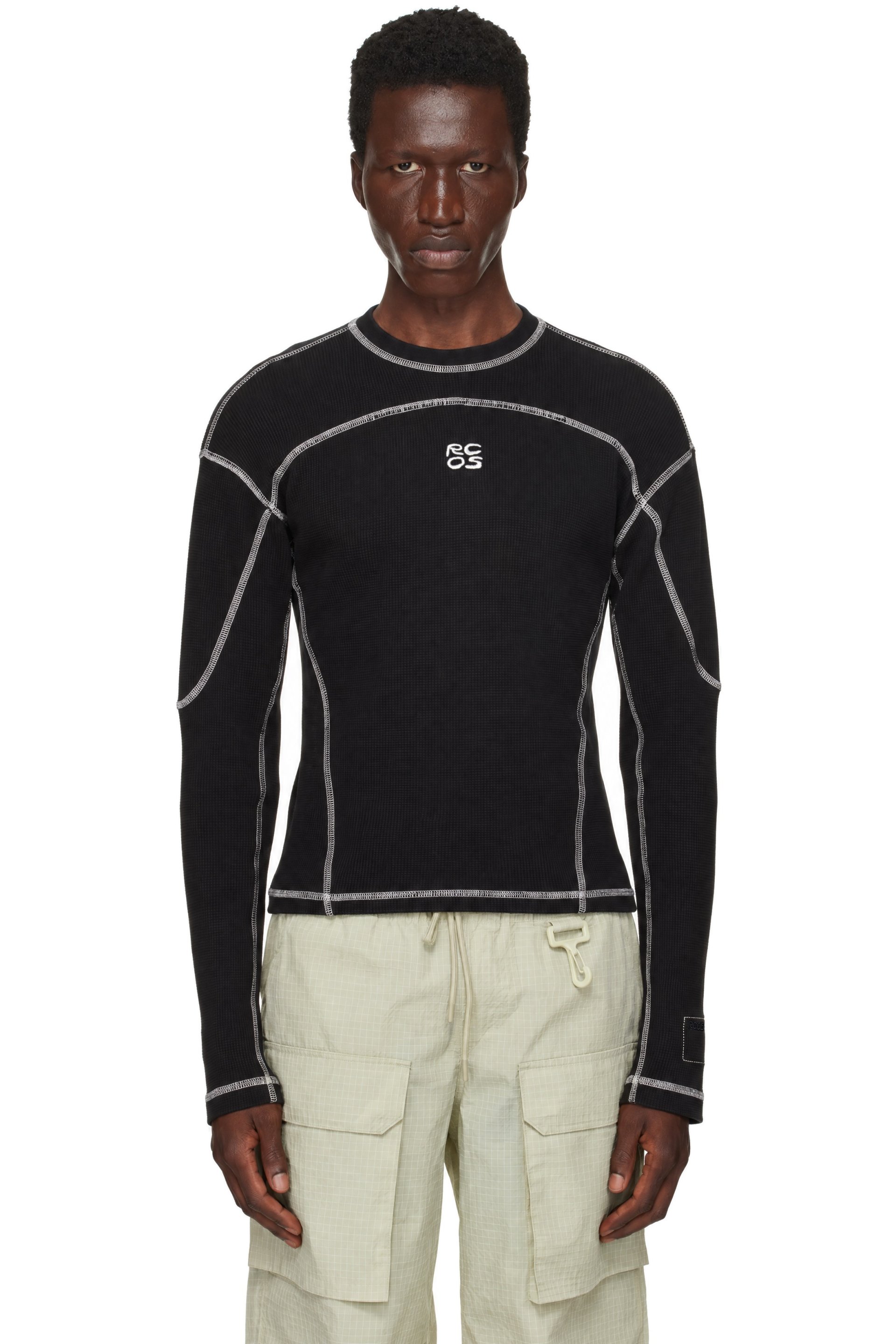 RCOS - Black Paneled Thermal Long Sleeve T-shirt