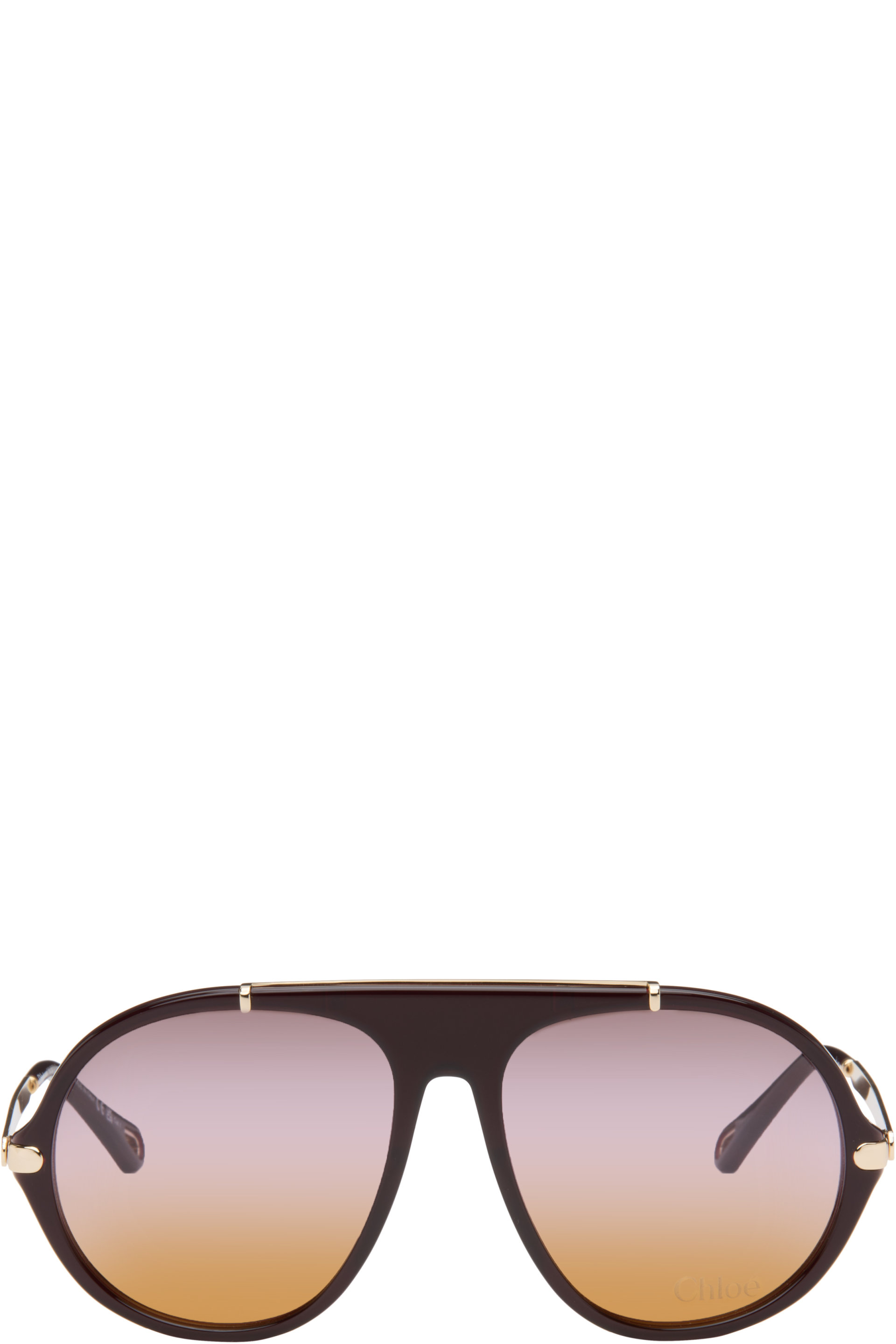 Chloé - Burgundy Aviator Sunglasses