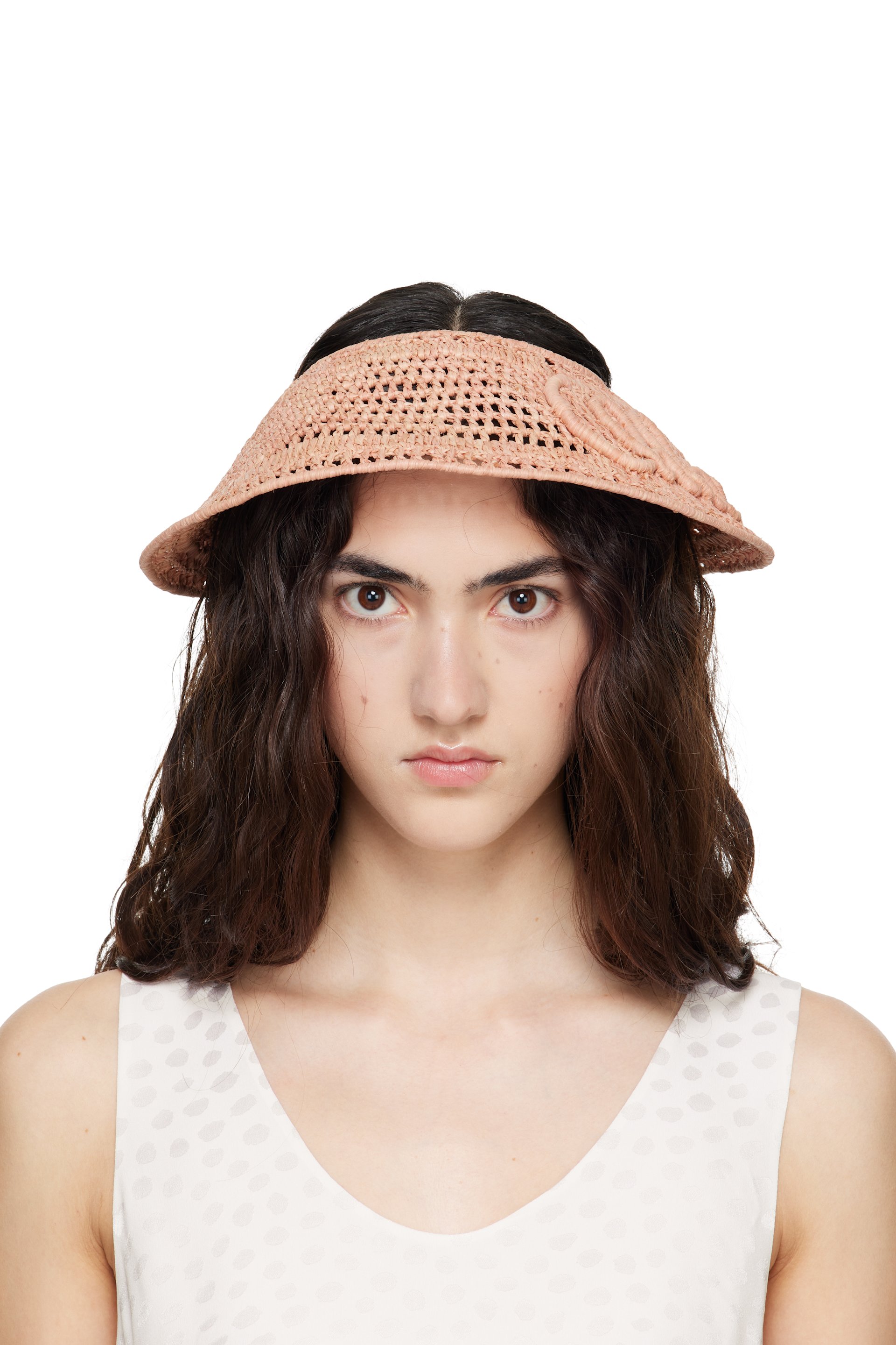 Chloé - Beige 'The Chloé Raffia' Visor