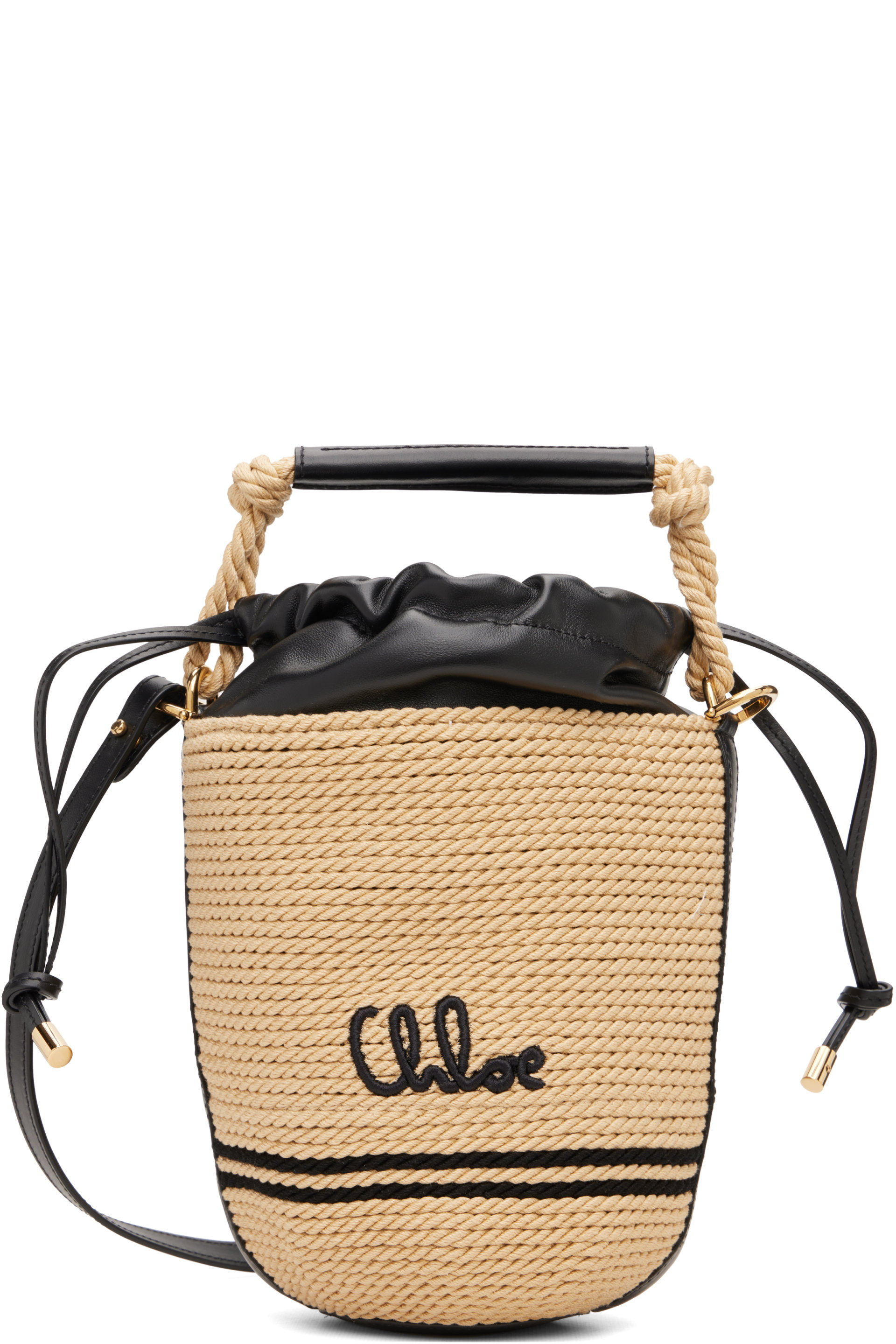 Chloé - Beige 'Chloé Soleil' Cord Bucket Bag