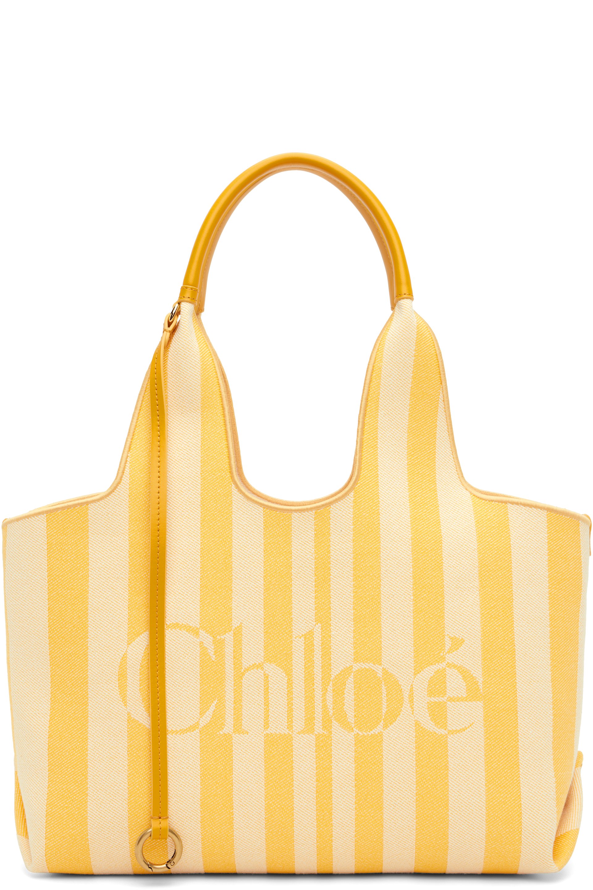 Chloé - Yellow 'Chloé Stripy' East-West Tote