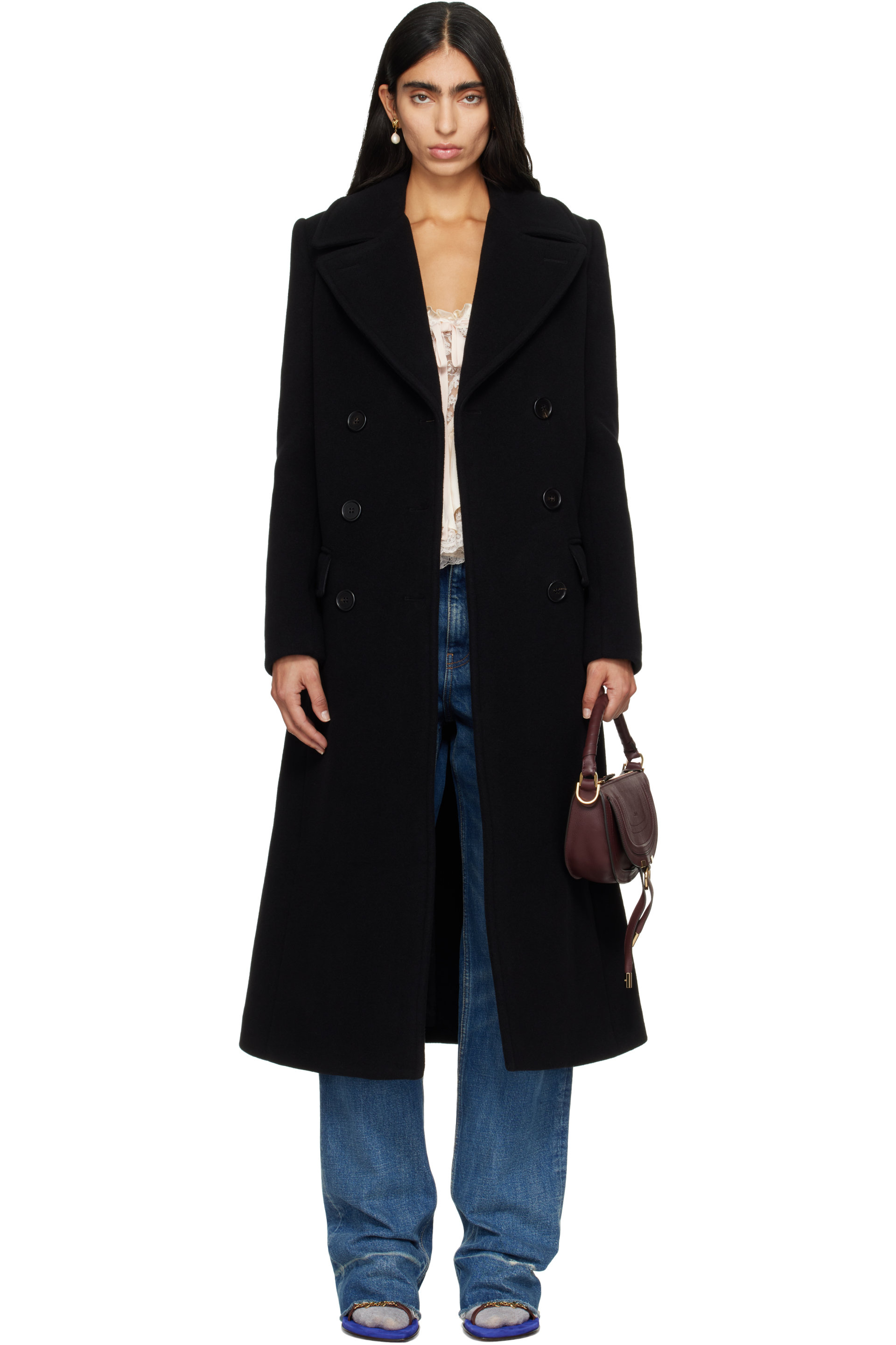 Chloé - Black Long Double-Breasted Coat