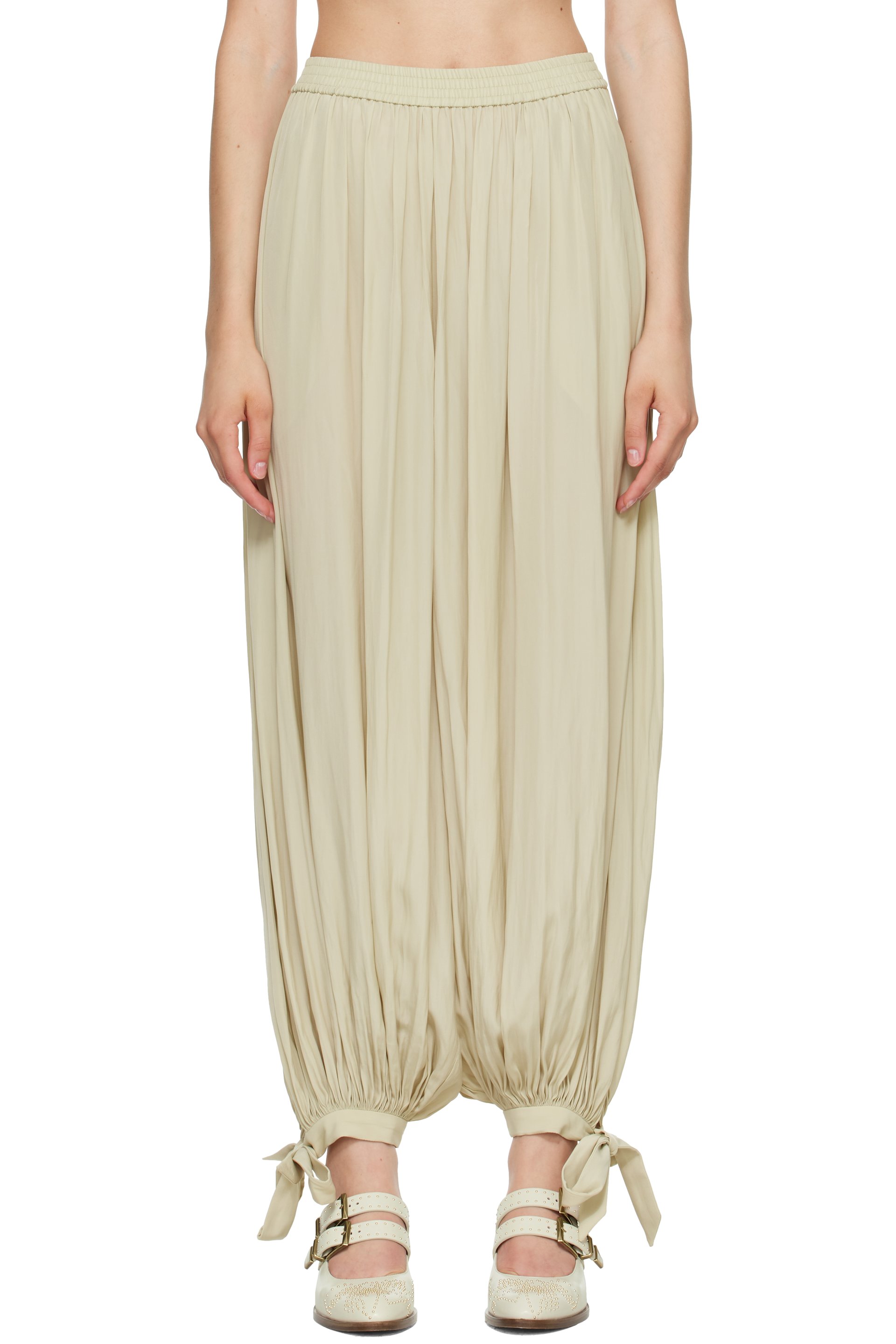 Chloé - Green Fluid Pleated Trousers