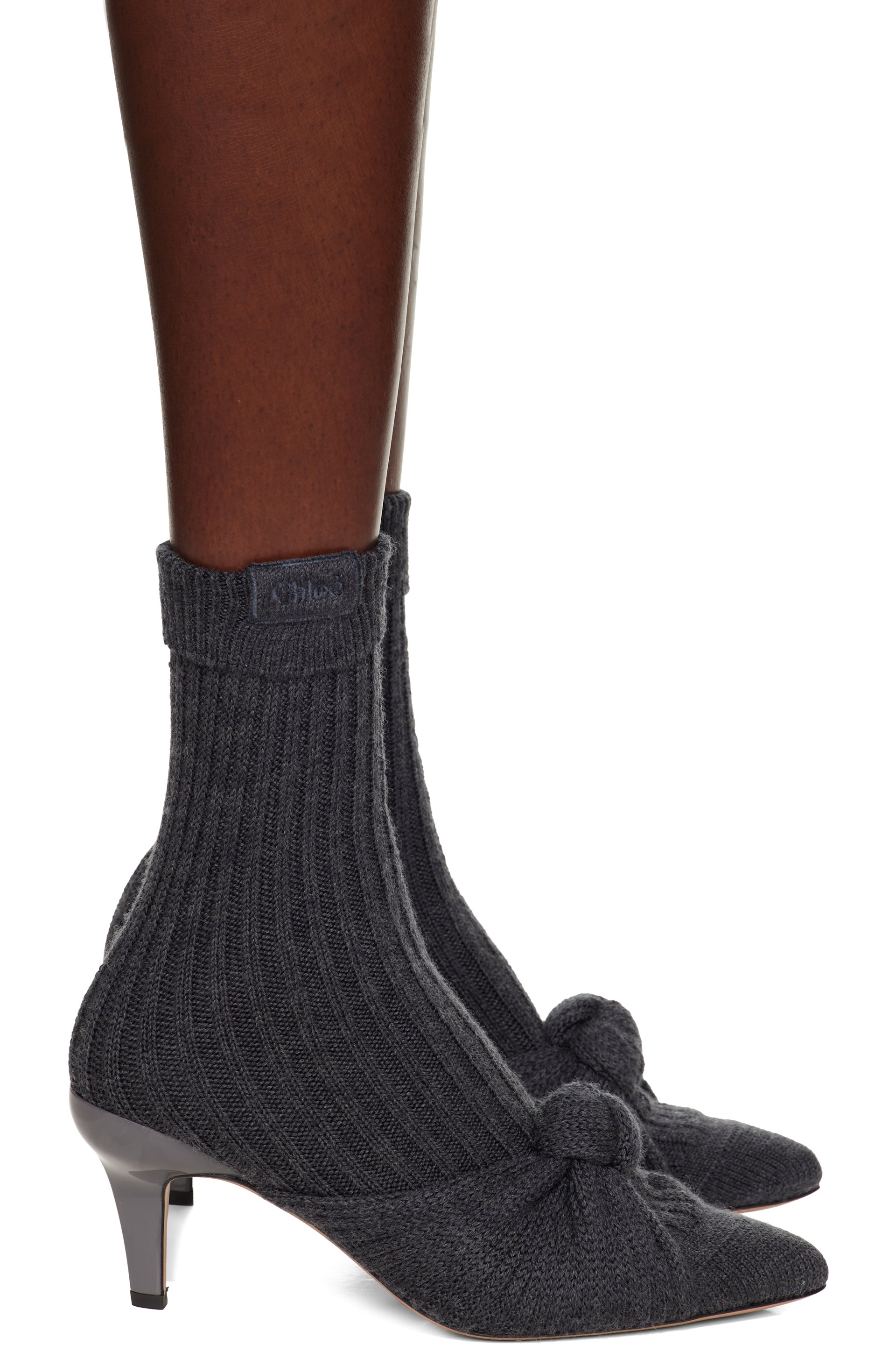 Chloé - Gray Suzie Heeled Ankle Boots