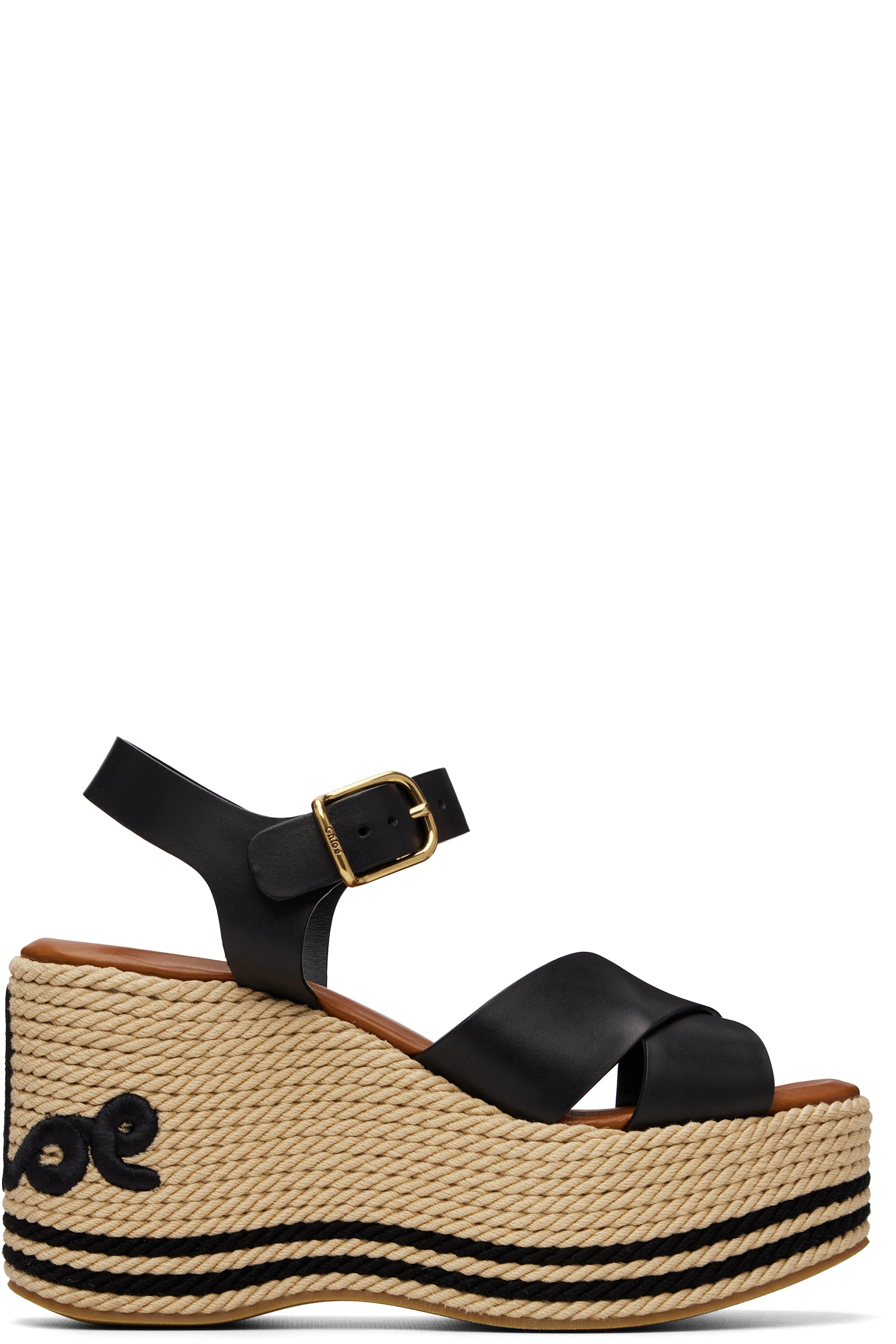 Chloé - Black 'Chloé Sand' Wedge Sandals