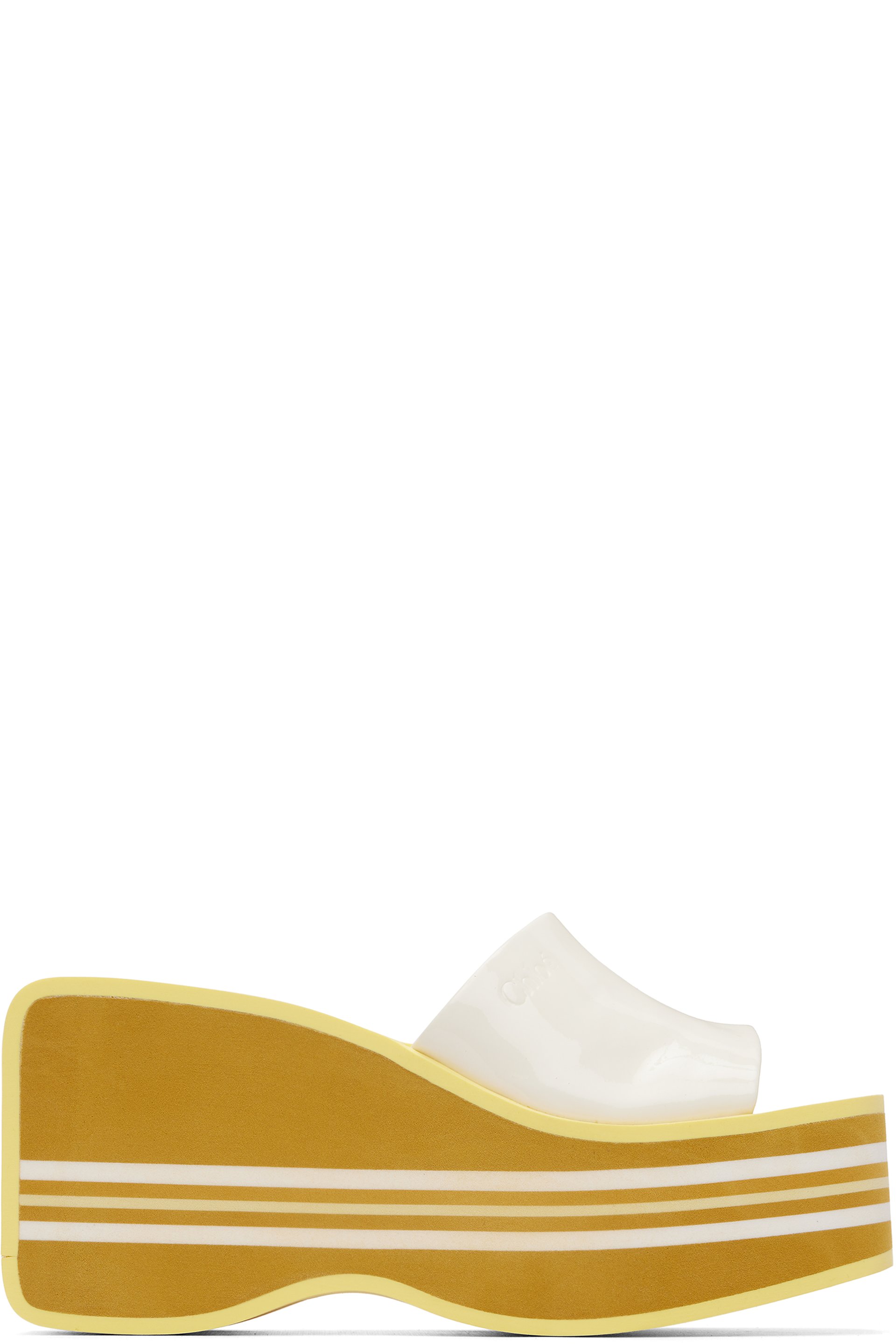 Chloé - Yellow Swimming Cool Wedge Mule Heeled Sandals