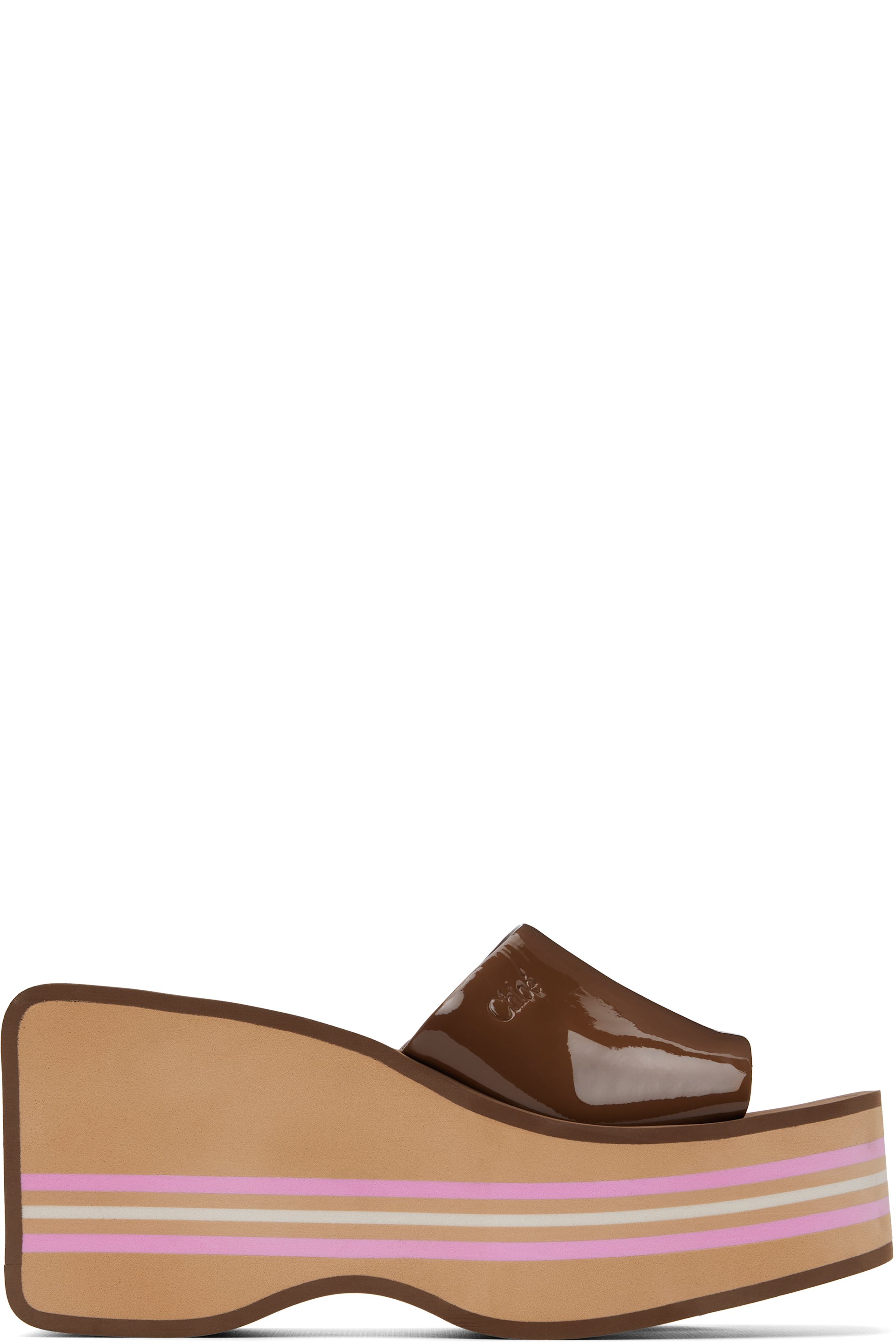 Chloé - Brown Swimming Cool Wedge Mule Sandals