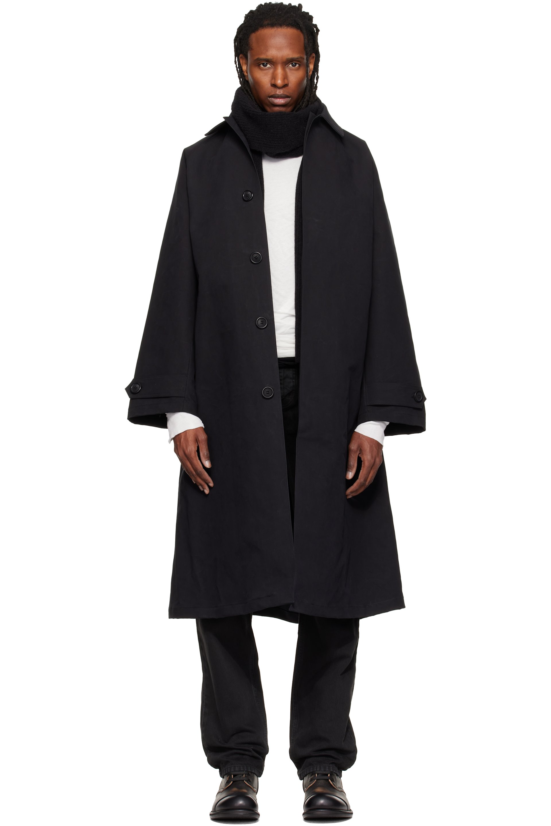 ALEXANDER DIGENOVA - Black Canvas Trench Coat