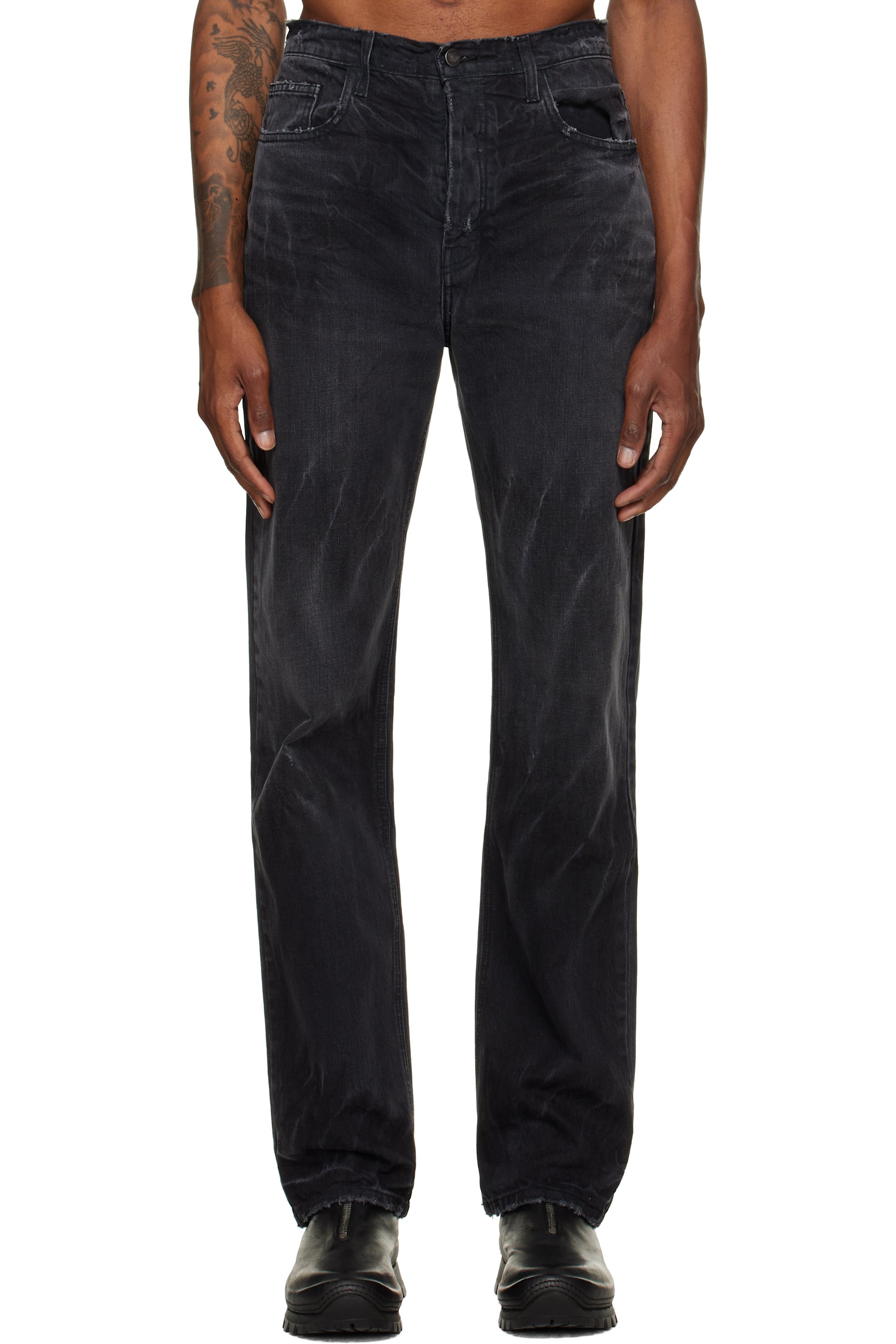 ALEXANDER DIGENOVA - Black Straight Leg Jeans