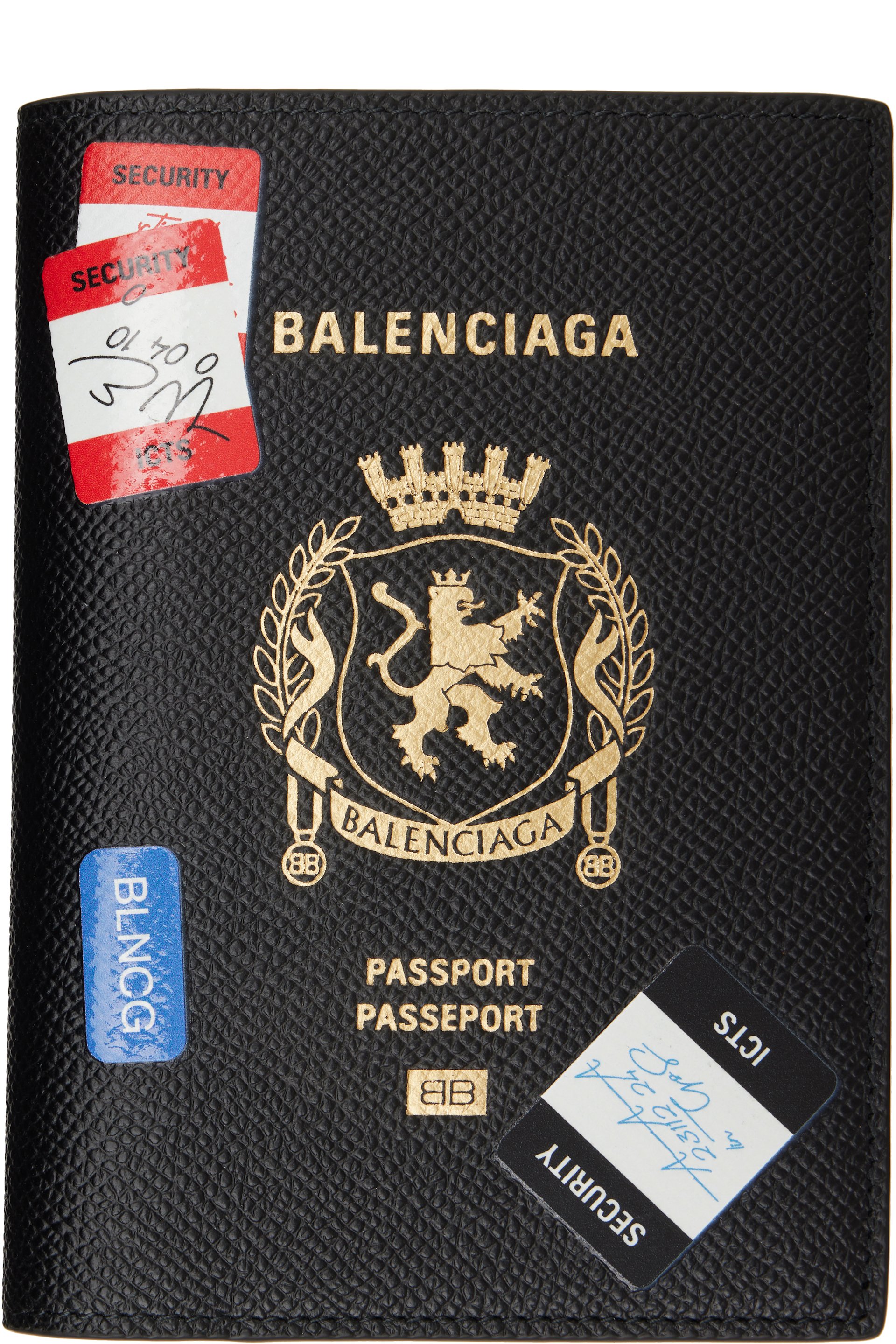 Balenciaga - Black Calfskin Passport Holder
