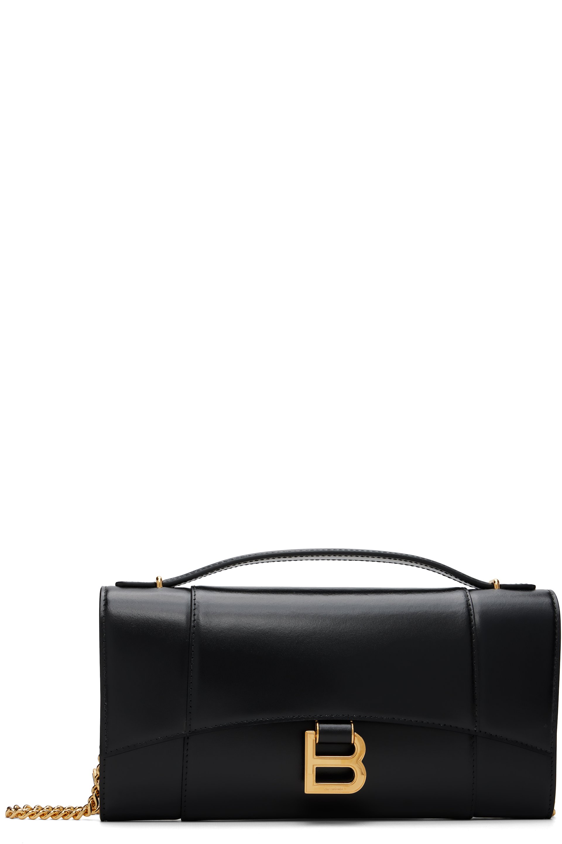 Balenciaga - Black Hourglass Pochette Chain Bag